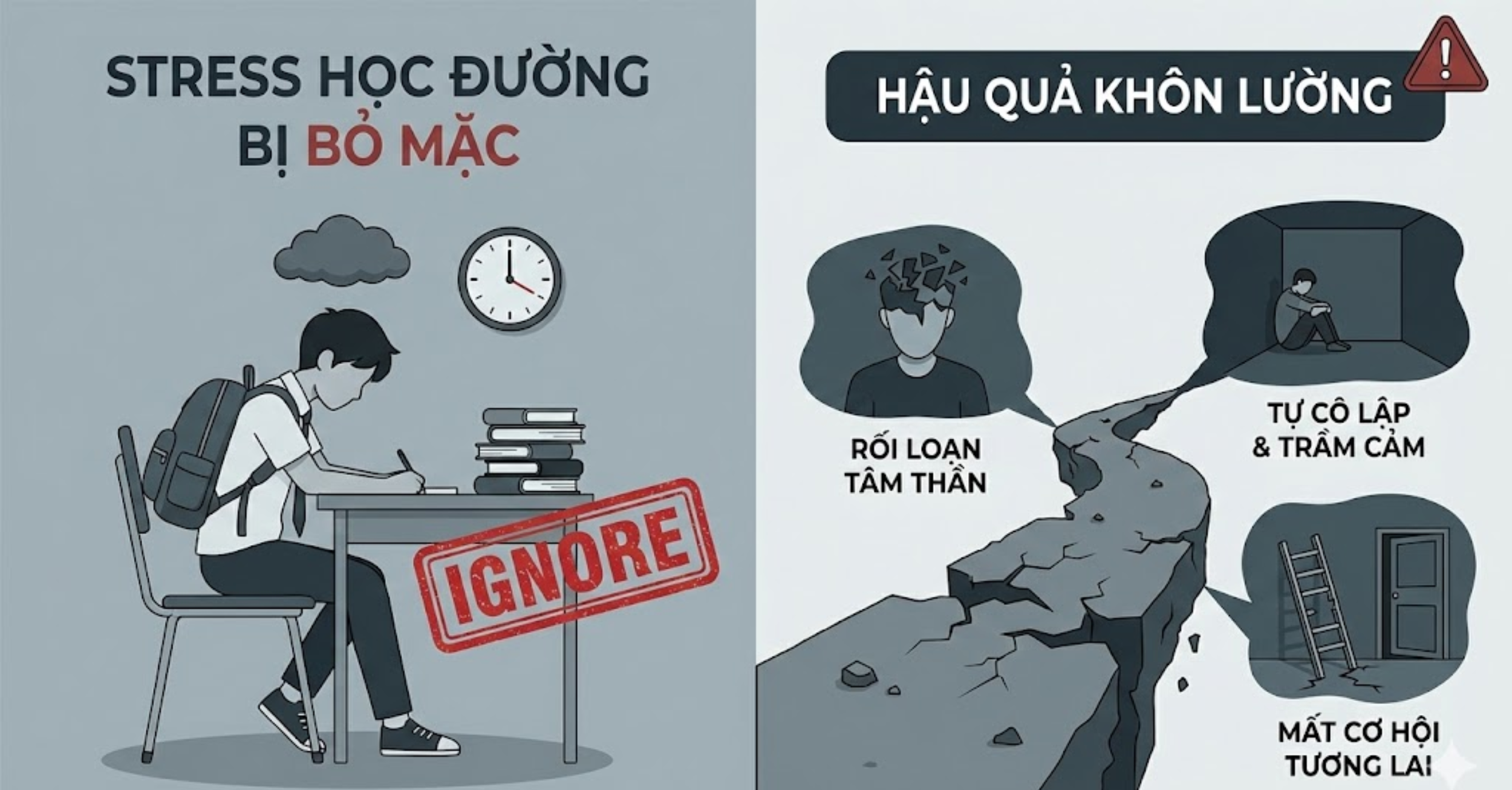 Hậu Quả Khôn Lường Nếu Stress Học Đường Bị Bỏ Mặc