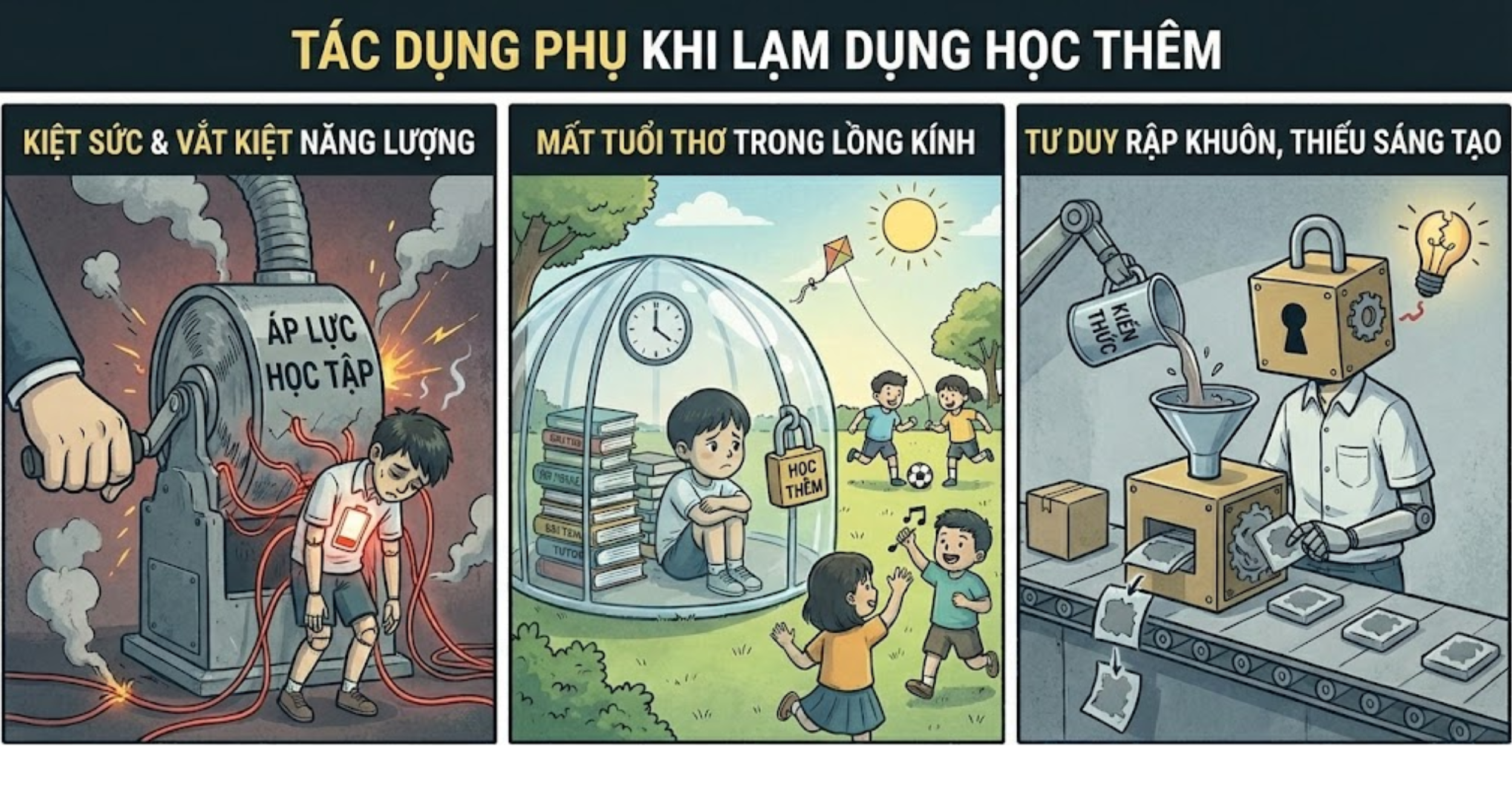 Những "tác dụng phụ" nguy hiểm khi lạm dụng học thêm