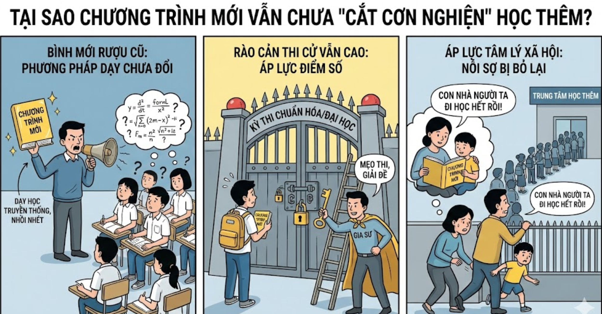 Phân tích sâu: Tại sao chương trình mới vẫn chưa "cắt cơn nghiện" học thêm?