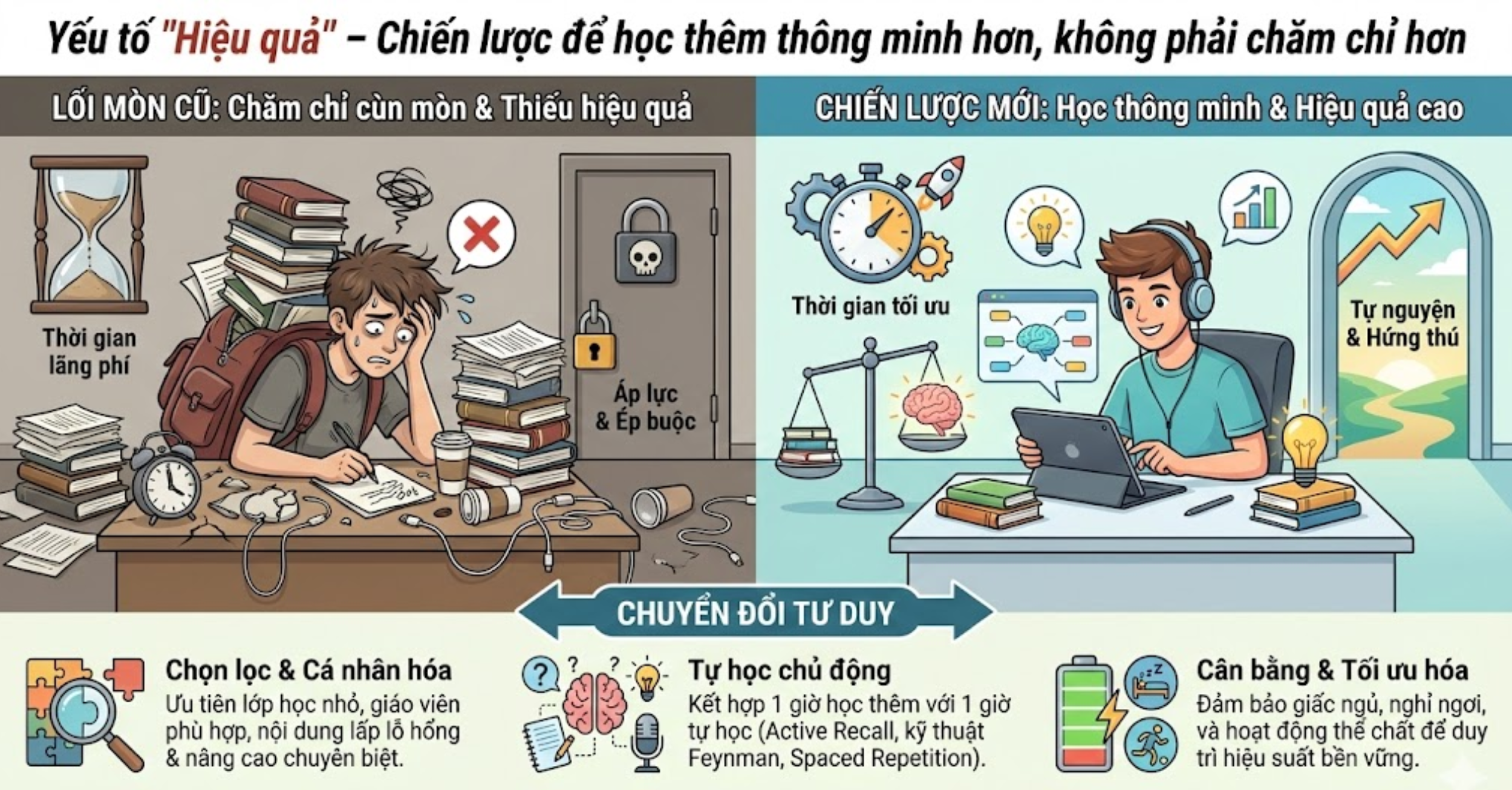 Yếu tố "Hiệu quả" – Chiến lược để học thêm thông minh hơn, không phải chăm chỉ hơn