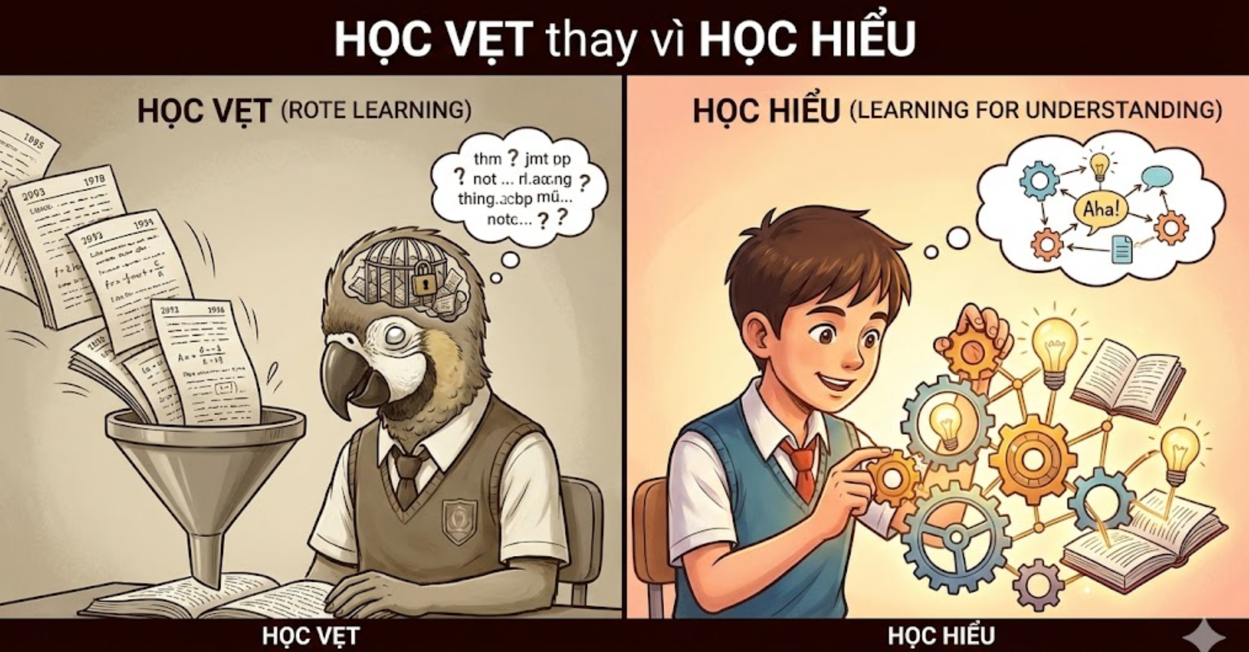 "Học vẹt" thay vì "Học hiểu"
