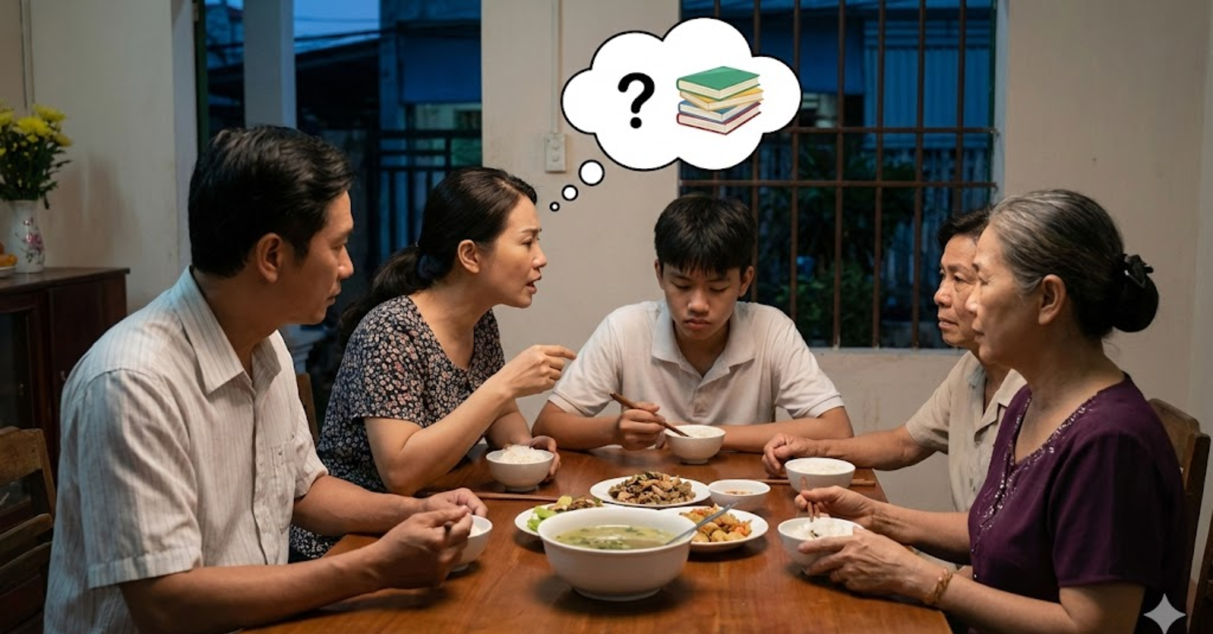 Bữa cơm tối và câu hỏi quen thuộc
