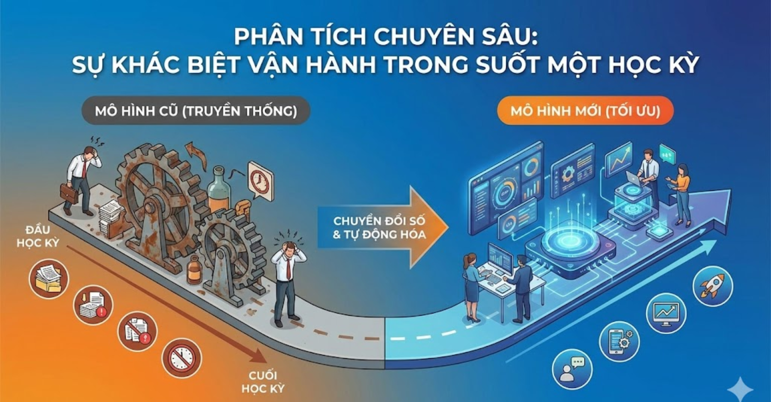 Phân tích chuyên sâu: Sự khác biệt vận hành trong suốt một học kỳ