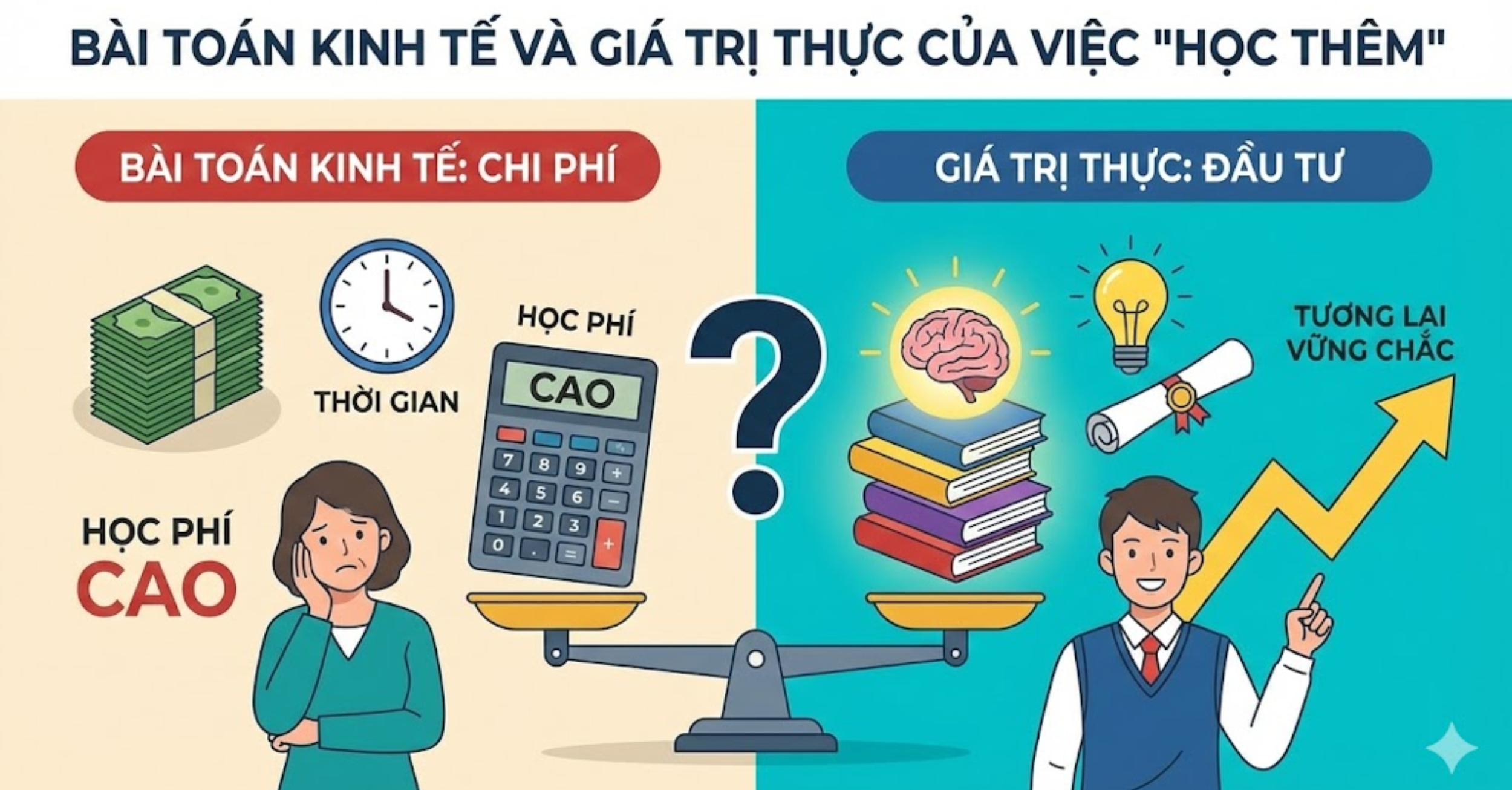 Bài toán kinh tế và giá trị thực của việc "học thêm"