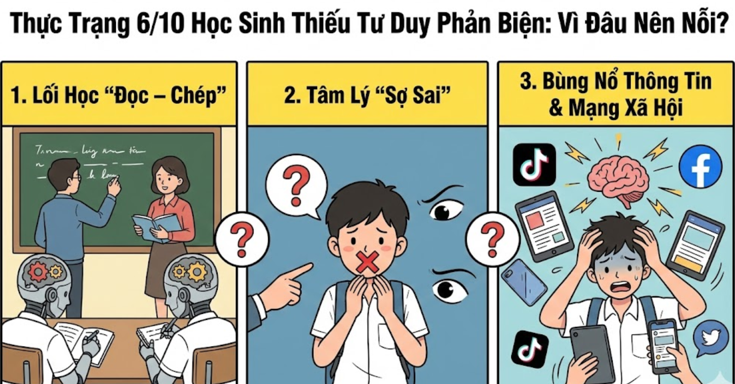 Thực Trạng 6/10 Học Sinh Thiếu Tư Duy Phản Biện: Vì Đâu Nên Nỗi?
