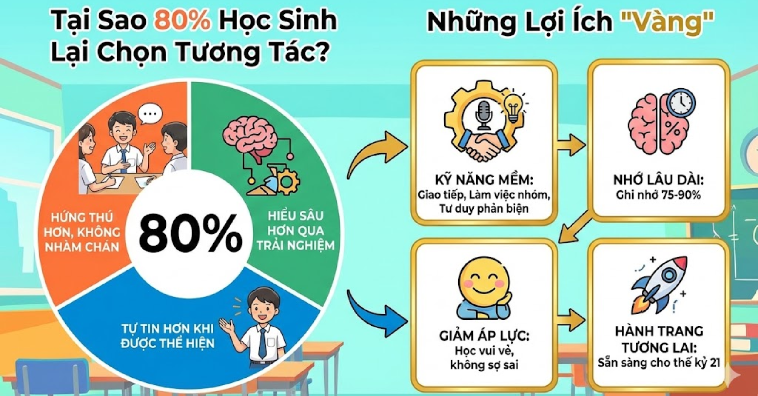 Tại Sao 80% Học Sinh Lại Chọn Tương Tác? Những Lợi Ích "Vàng"