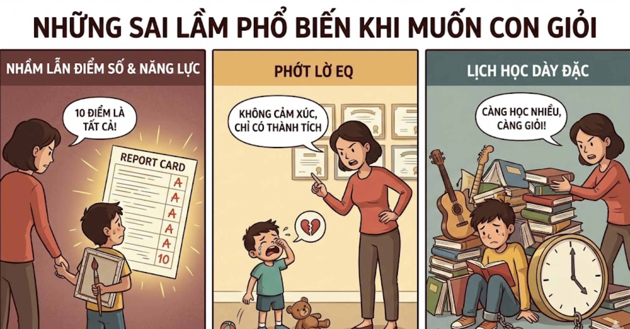 Những Sai Lầm Phổ Biến Khi Cha Mẹ Chỉ Biết "Muốn Con Giỏi" Mà Không Biết Cách