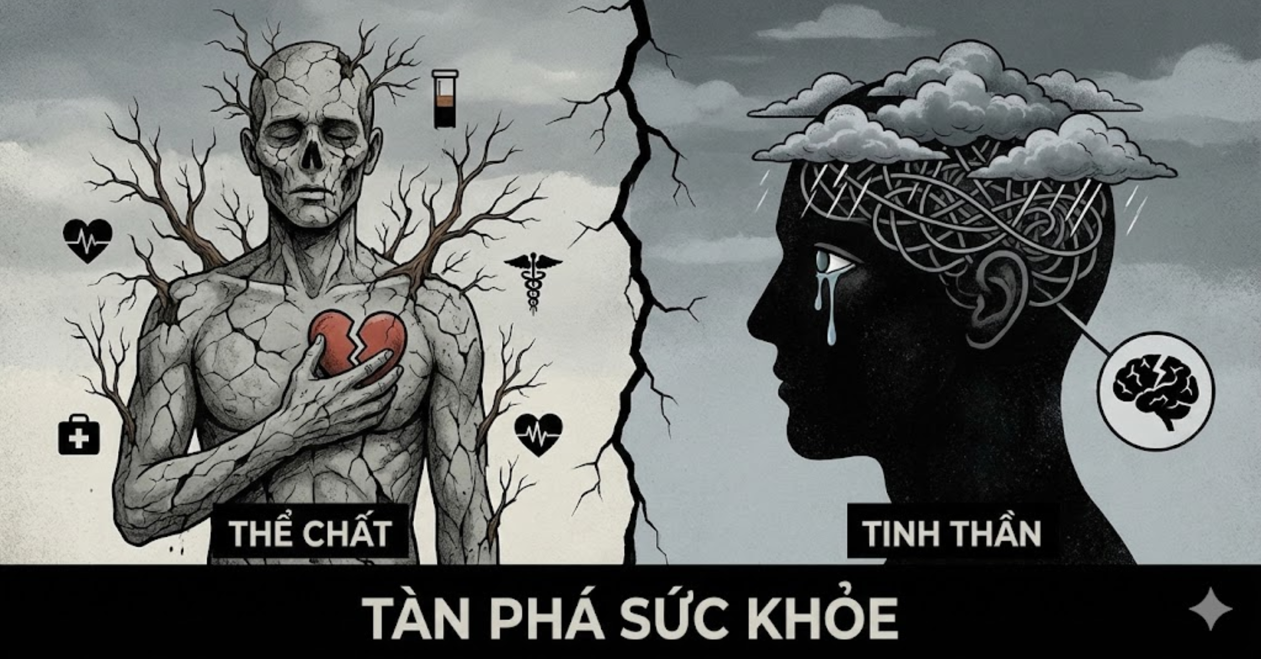 Tàn phá sức khỏe thể chất và tinh thần