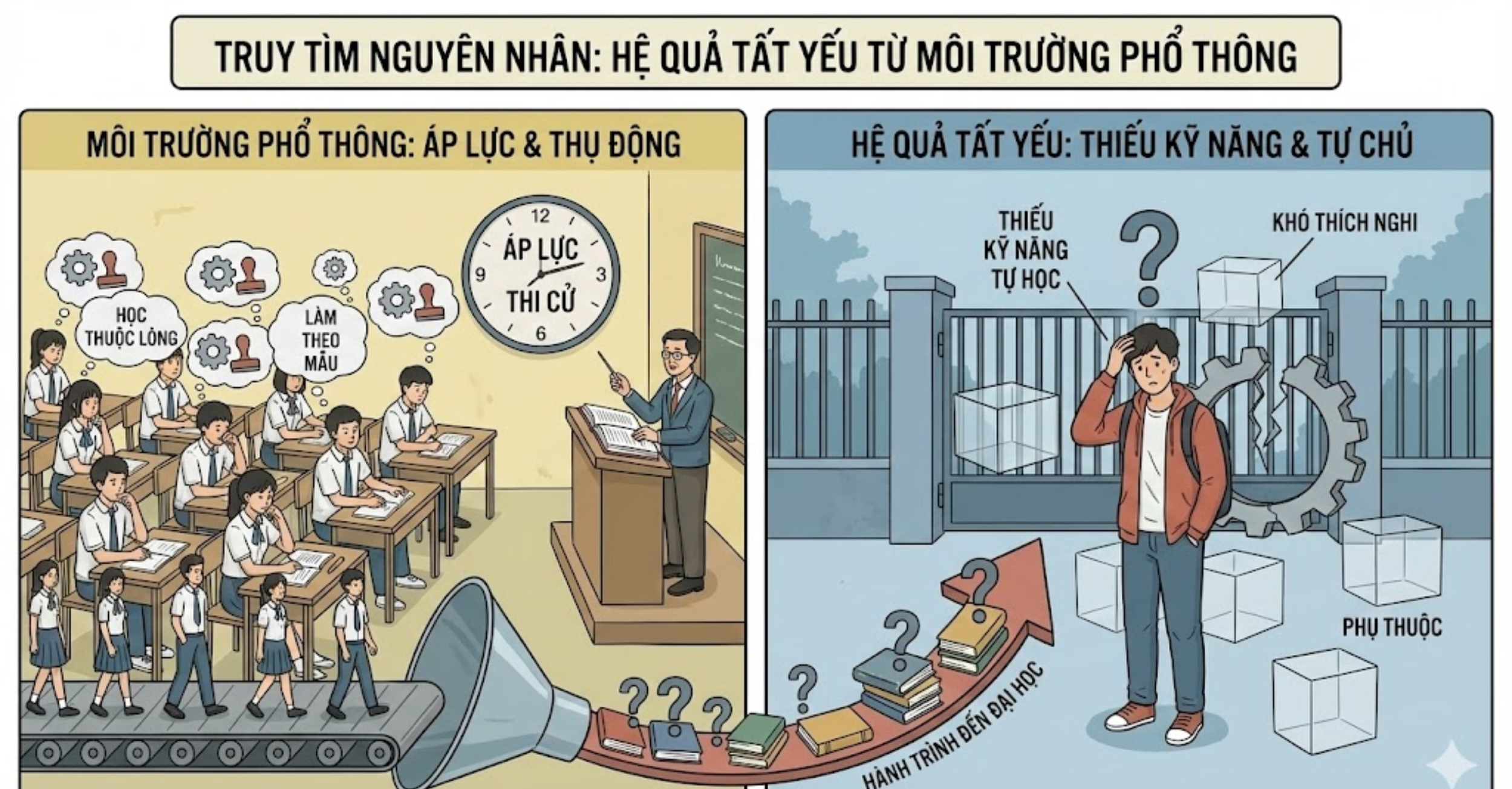 Truy tìm nguyên nhân: Hệ quả tất yếu từ môi trường phổ thông 