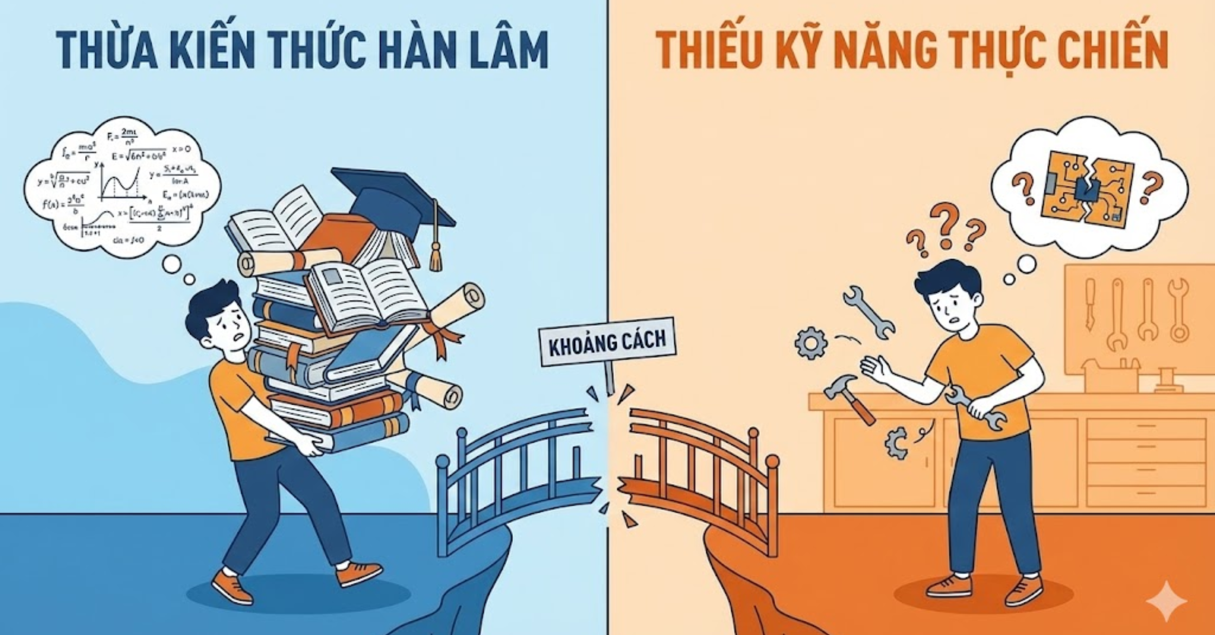 "Thừa kiến thức hàn lâm, thiếu kỹ năng thực chiến"