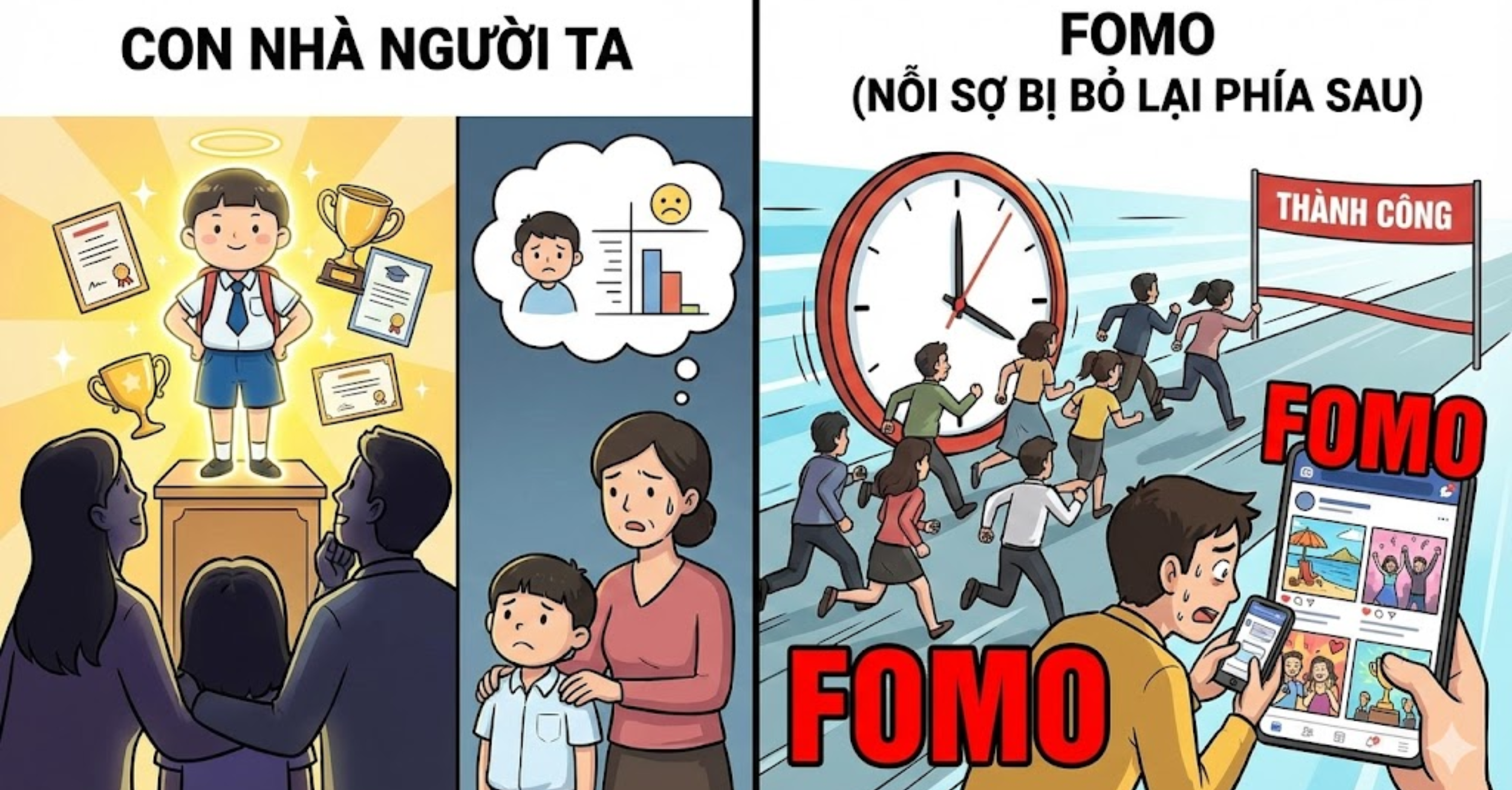 Tâm lý "Con nhà người ta" và nỗi sợ bị bỏ lại phía sau (FOMO)