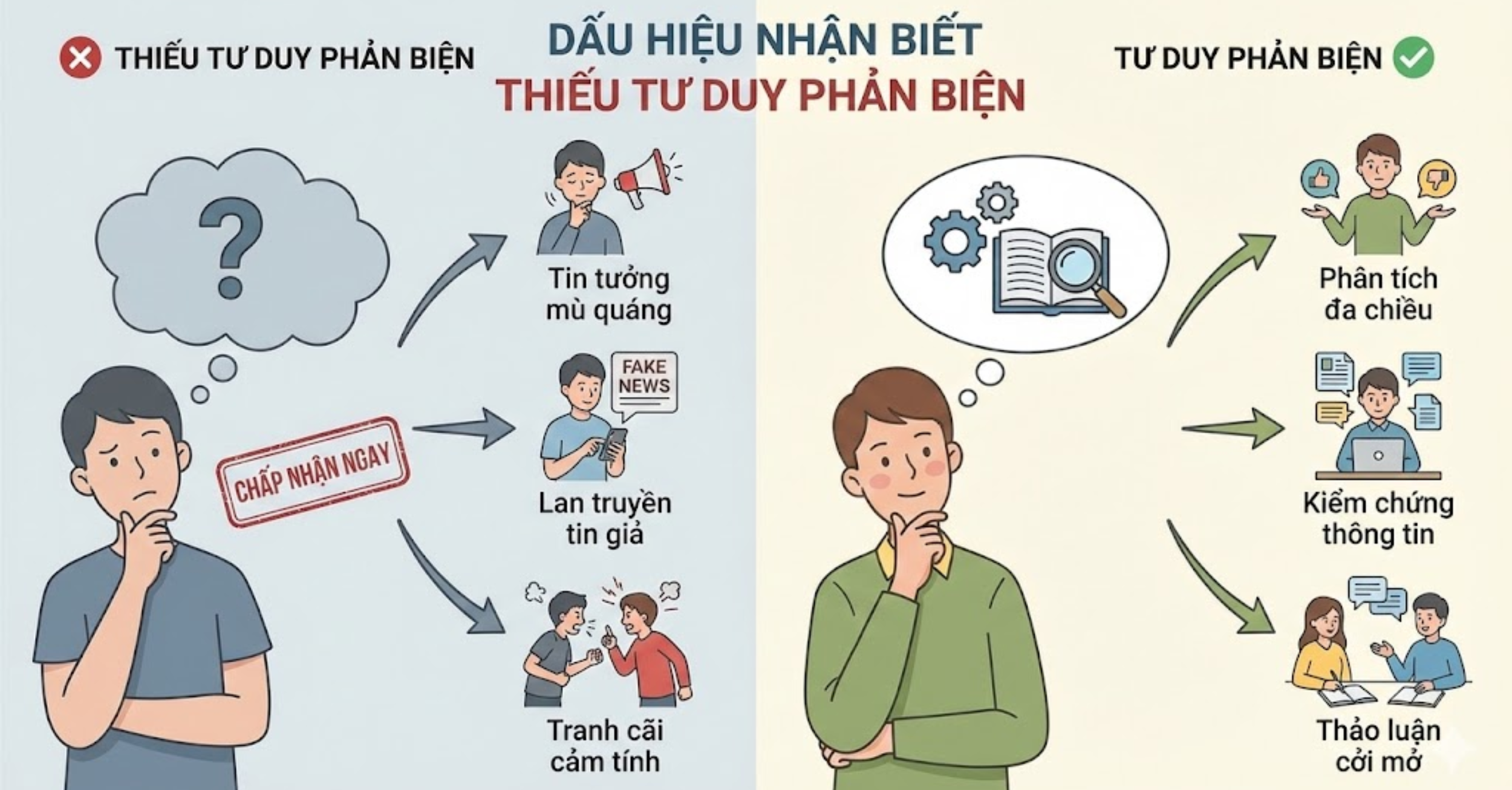 Dấu hiệu nhận biết bạn đang thiếu tư duy phản biện