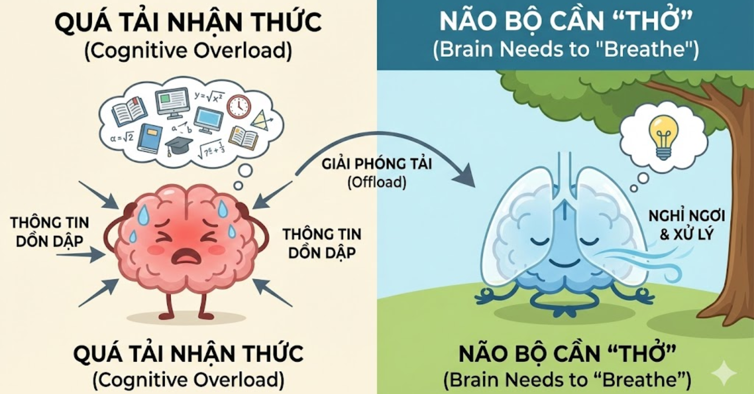 Lý thuyết tải nhận thức (Cognitive Load Theory): Não bộ cũng cần "thở"
