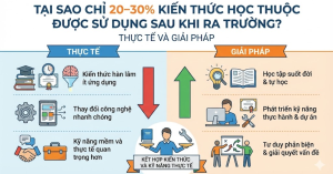 Tại Sao Chỉ 20–30% Kiến Thức Học Thuộc Được Sử Dụng Sau Khi Ra Trường? Thực Tế Và Giải Pháp