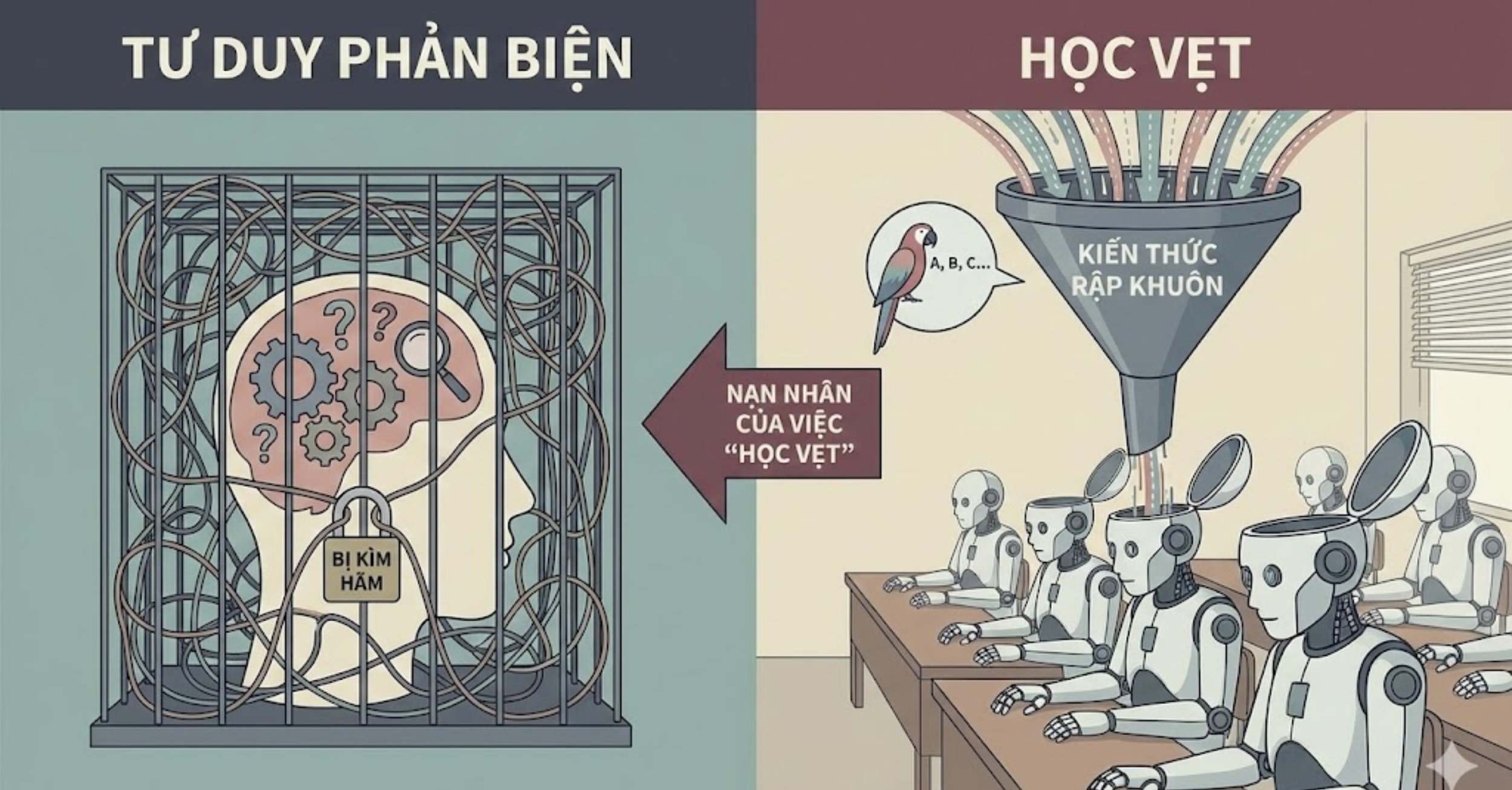 Kỹ năng thứ nhất: Tư duy phản biện (Critical Thinking) - Nạn nhân của việc "học vẹt"