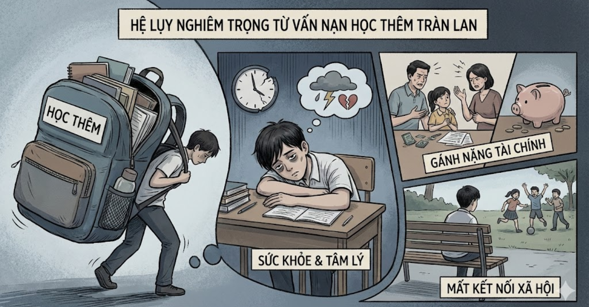 Những hệ lụy nghiêm trọng từ vấn nạn học thêm tràn lan