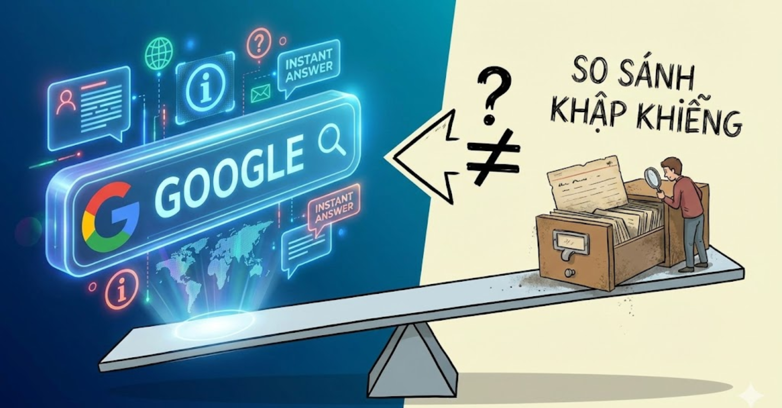 Sự so sánh khập khiễng với Google