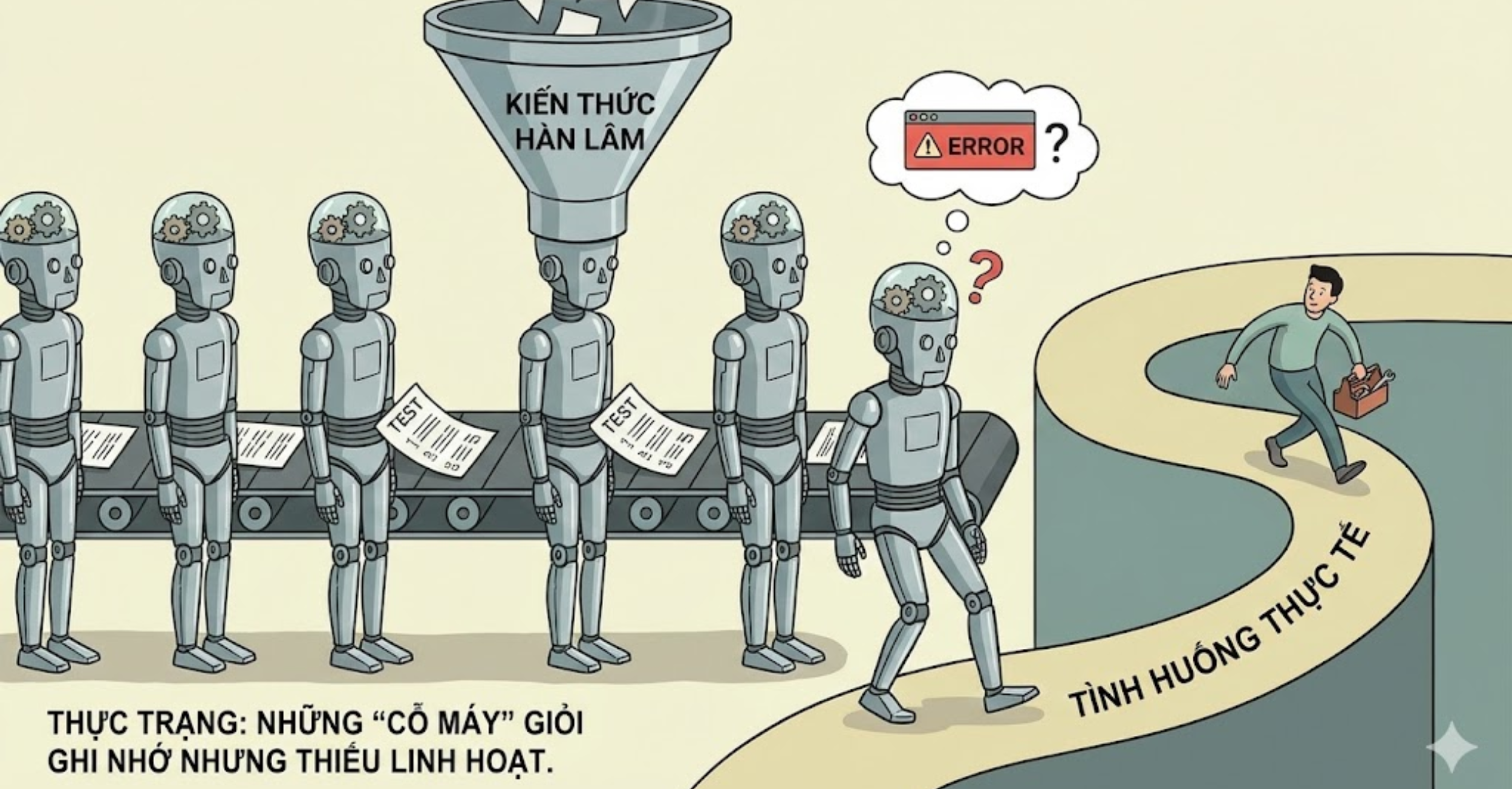 Thực trạng: Những "cỗ máy" giỏi ghi nhớ nhưng thiếu linh hoạt