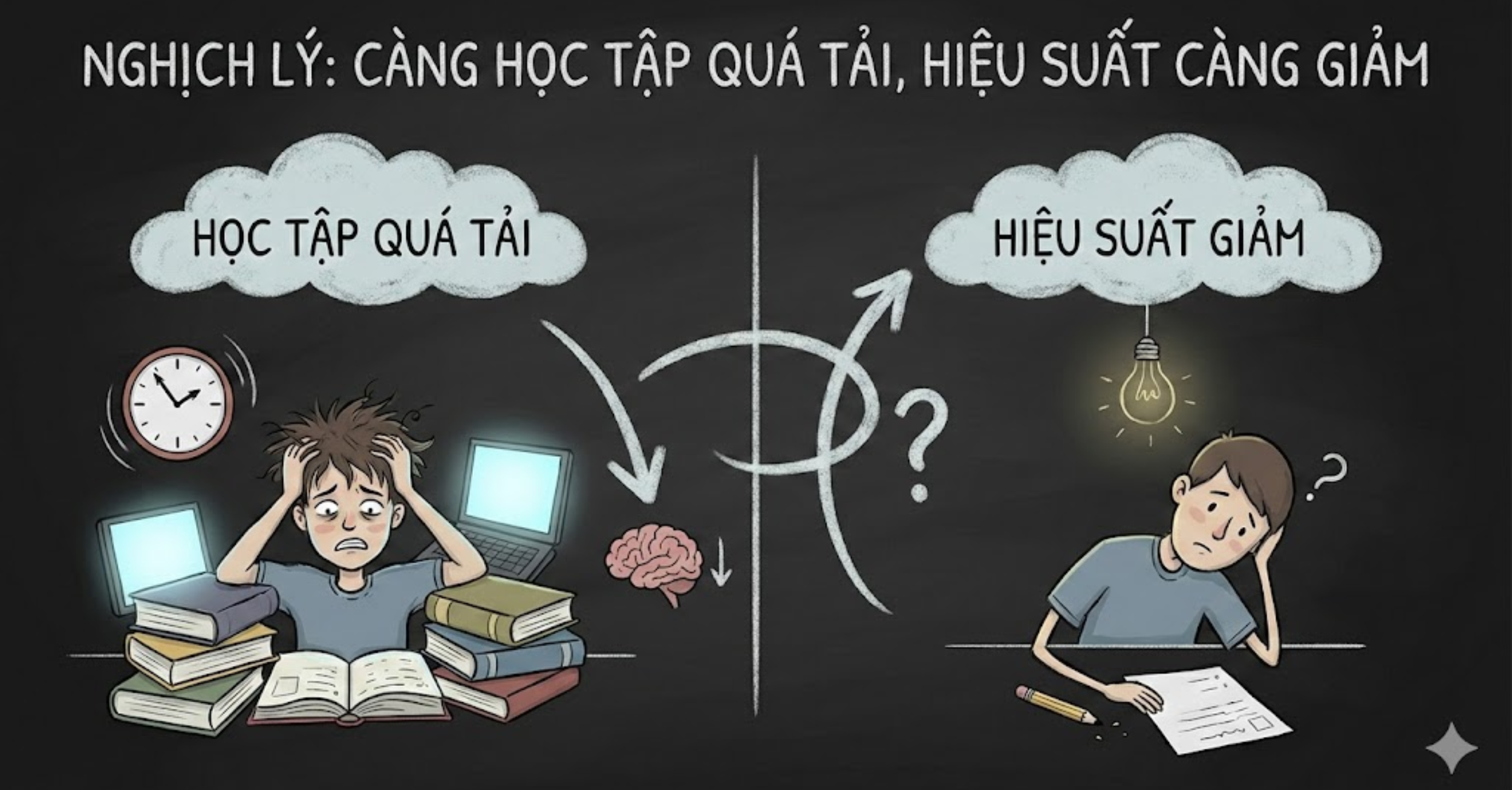 Nghịch lý: Càng học tập quá tải, hiệu suất càng giảm