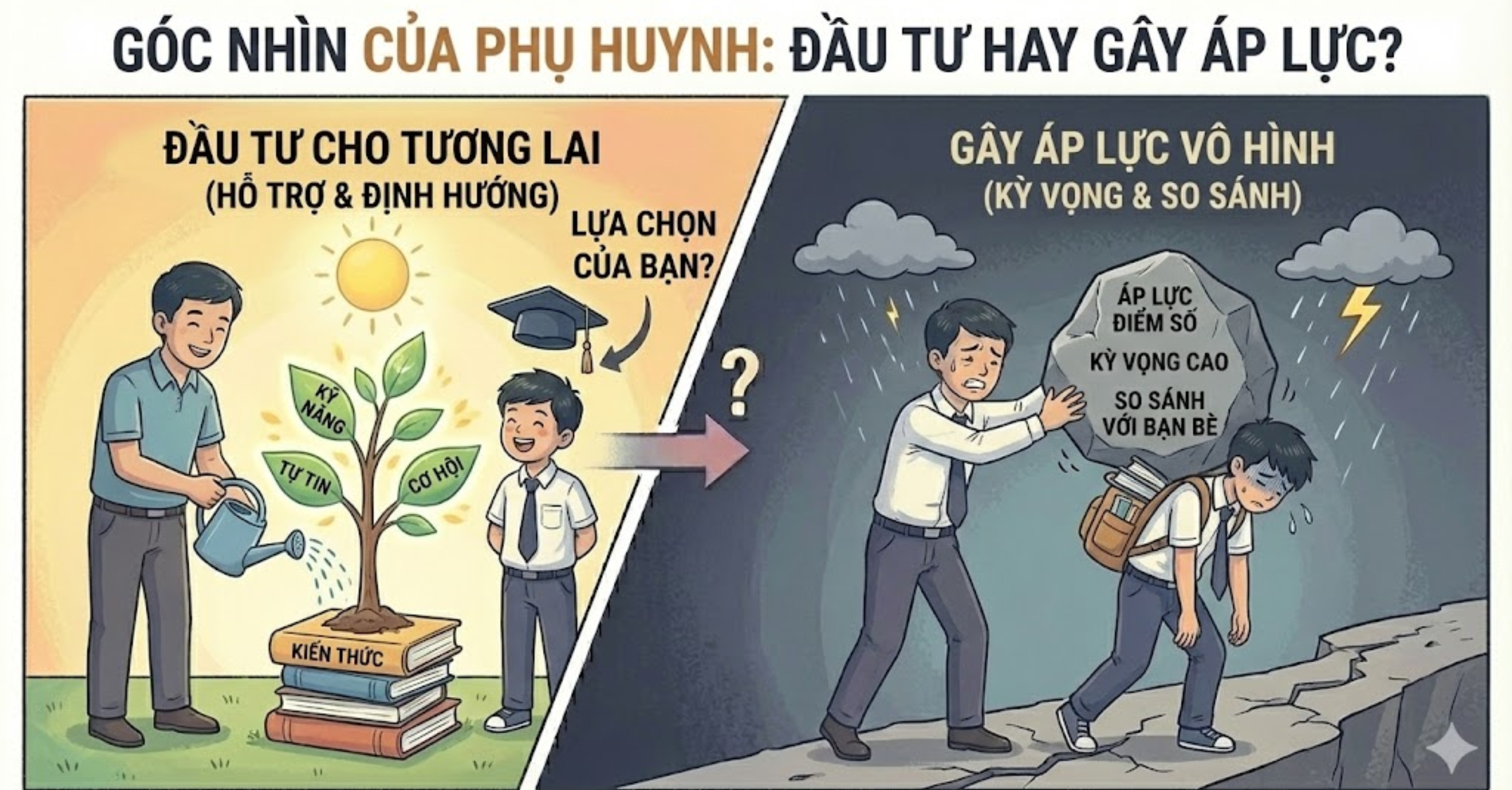 Góc nhìn của phụ huynh: đầu tư hay gây áp lực?