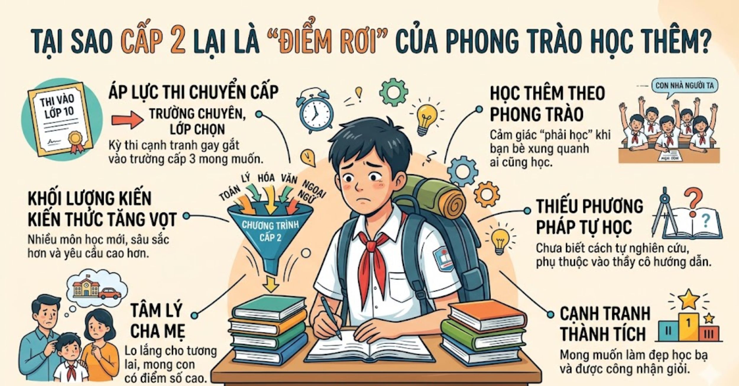 Tại sao cấp 2 lại trở thành "điểm rơi" của phong trào học thêm?