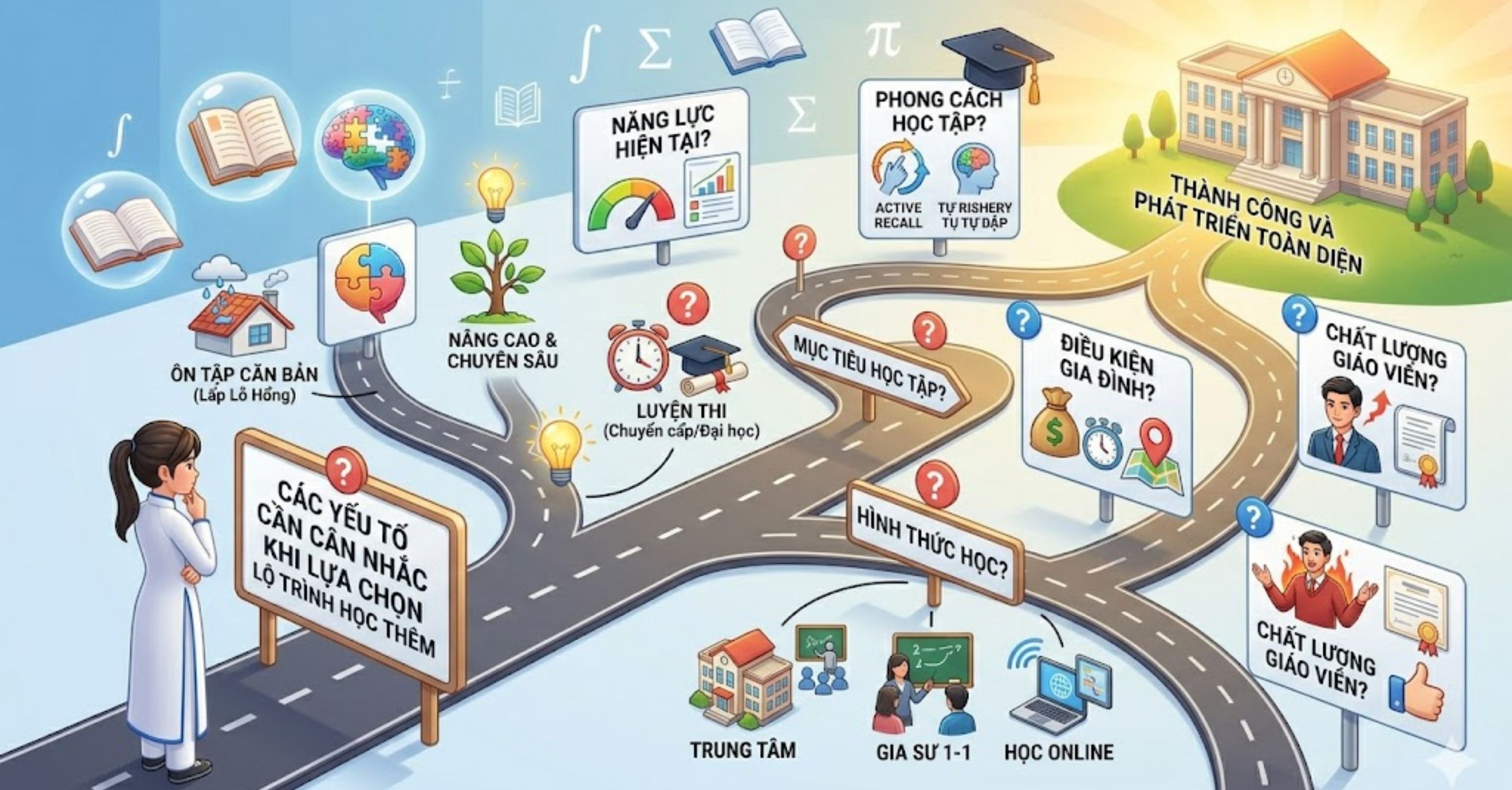 Các Yếu Tố Cần Cân Nhắc Khi Lựa Chọn Lộ Trình Học Thêm