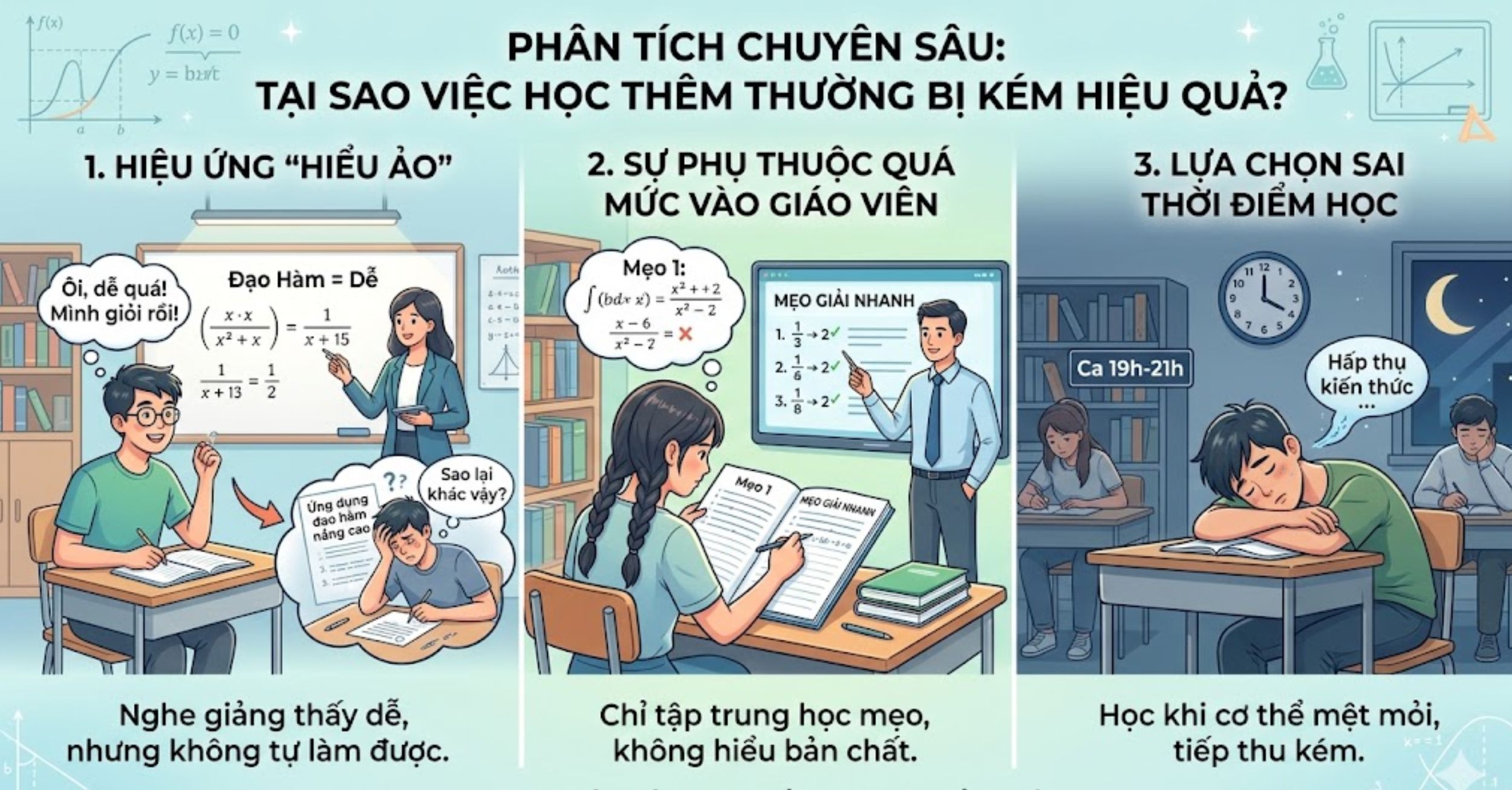Phân tích chuyên sâu: Tại sao việc học thêm thường bị kém hiệu quả?