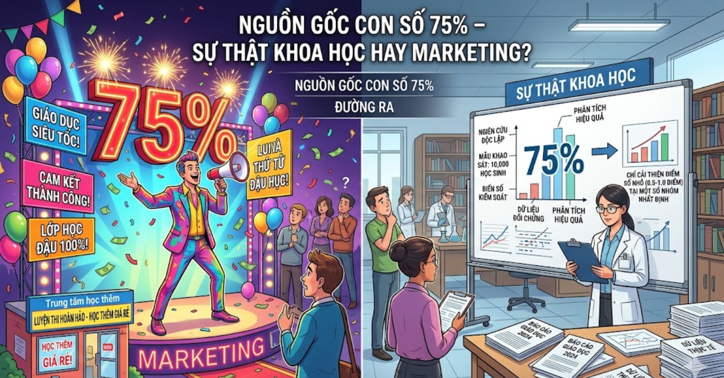 Nguồn gốc con số 75% – Sự thật khoa học hay marketing?