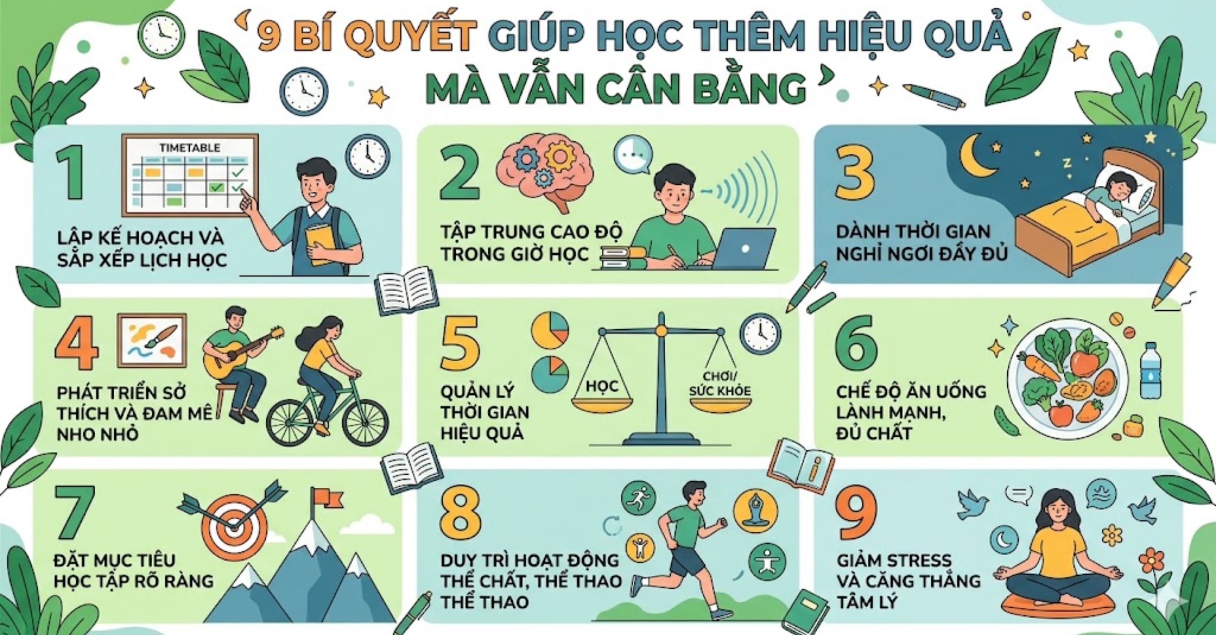 9 Bí Quyết Giúp Học Thêm Hiệu Quả Mà Vẫn Cân Bằng