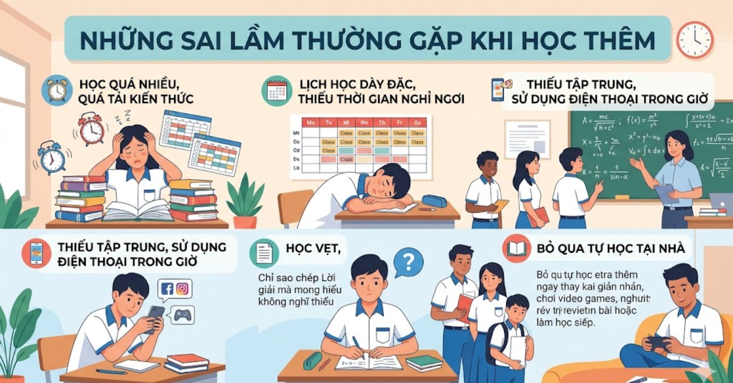 Những Sai Lầm Thường Gặp Khi Học Thêm