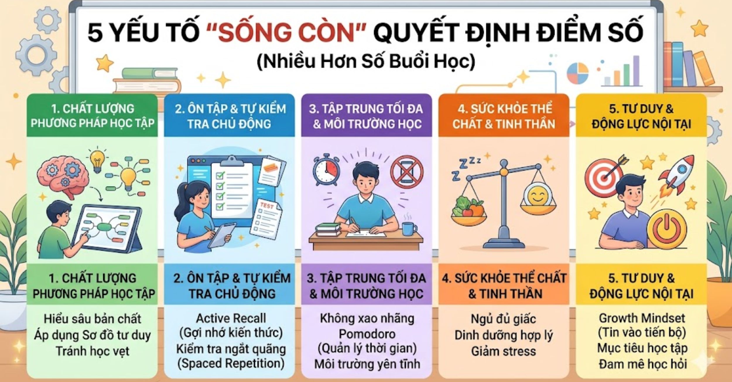 5 Yếu Tố "Sống Còn" Quyết Định Điểm Số (Nhiều Hơn Số Buổi Học)