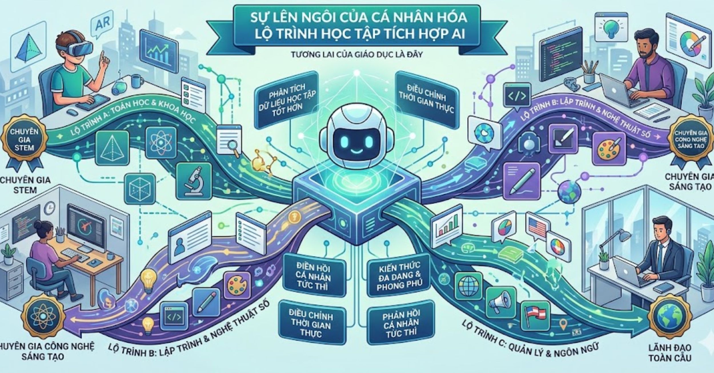 Xu Hướng 1: Sự Lên Ngôi Của Cá Nhân Hóa Lộ Trình Học Tập Tích Hợp AI