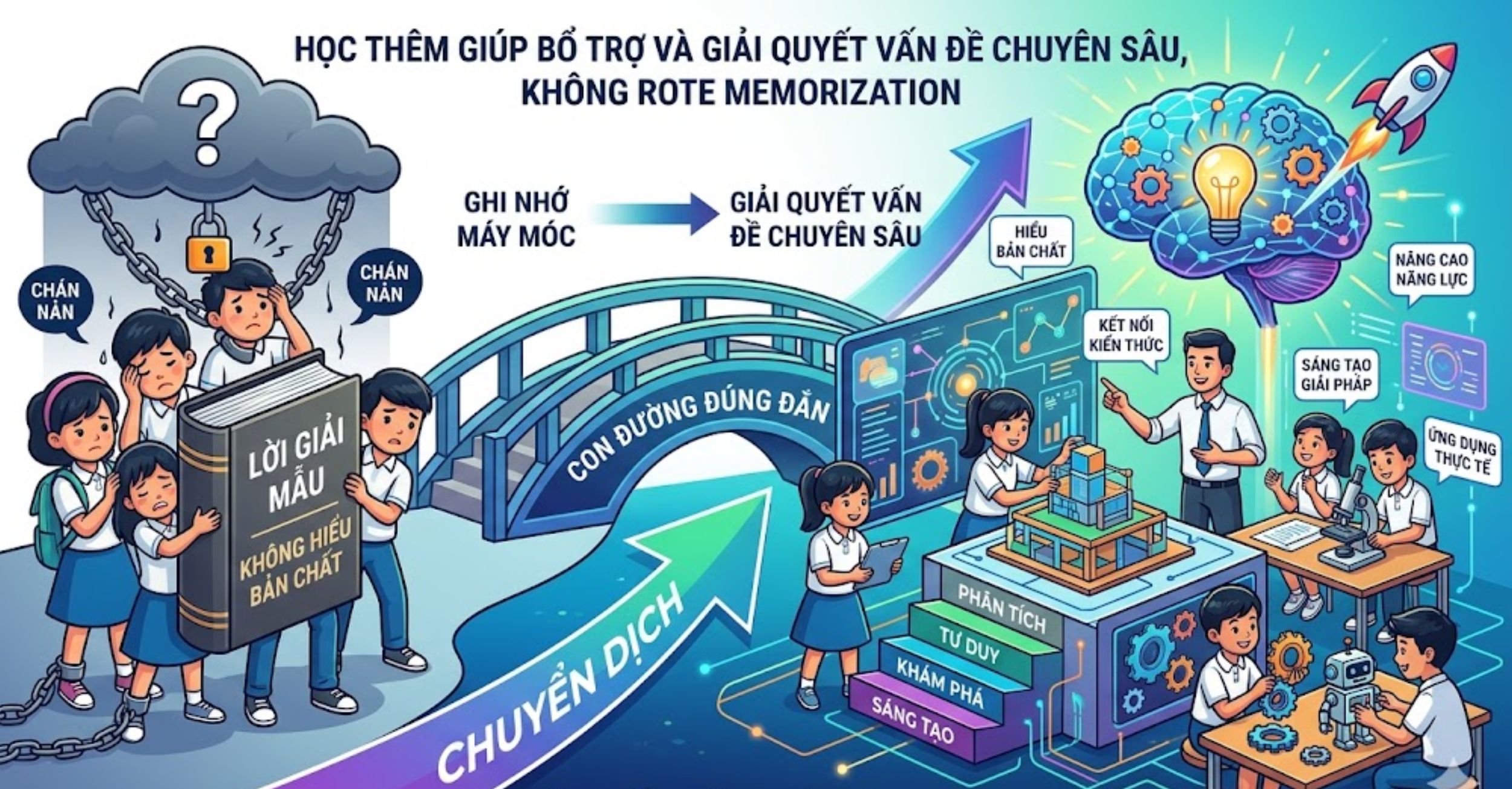 Học Thêm Giúp Bổ Trợ Và Giải Quyết Vấn Đề Chuyên Sâu, Không Rote Memorization