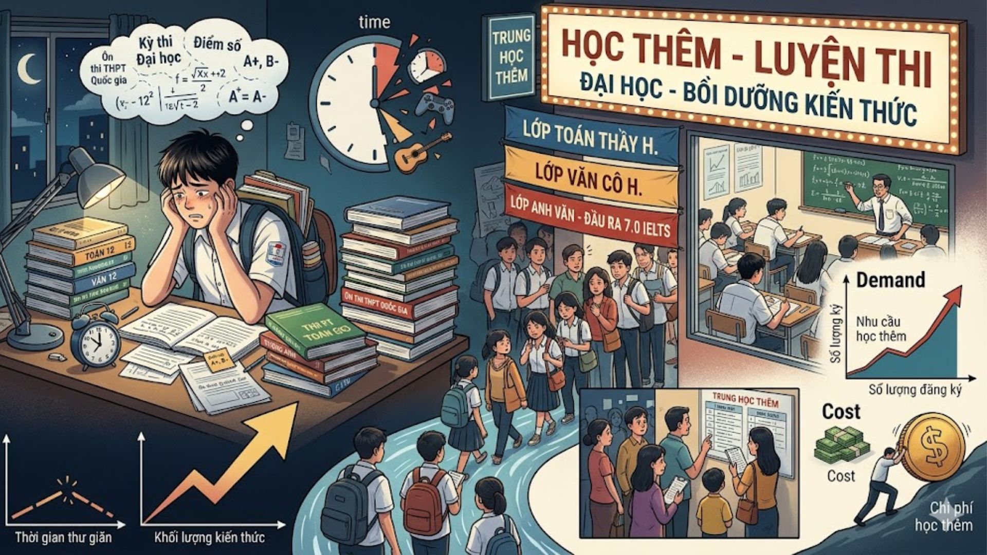 Thực trạng áp lực học tập và nhu cầu học thêm hiện nay