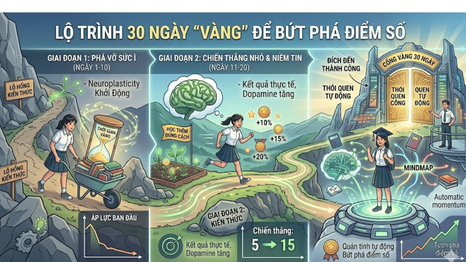 Lộ trình 30 ngày "Vàng" để bứt phá điểm số