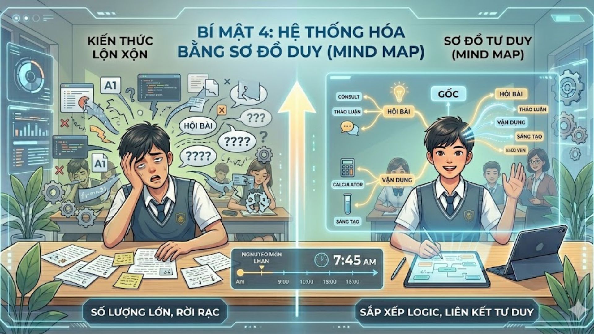 Bí mật 4: Hệ thống hóa bằng Sơ đồ tư duy (Mind Map)