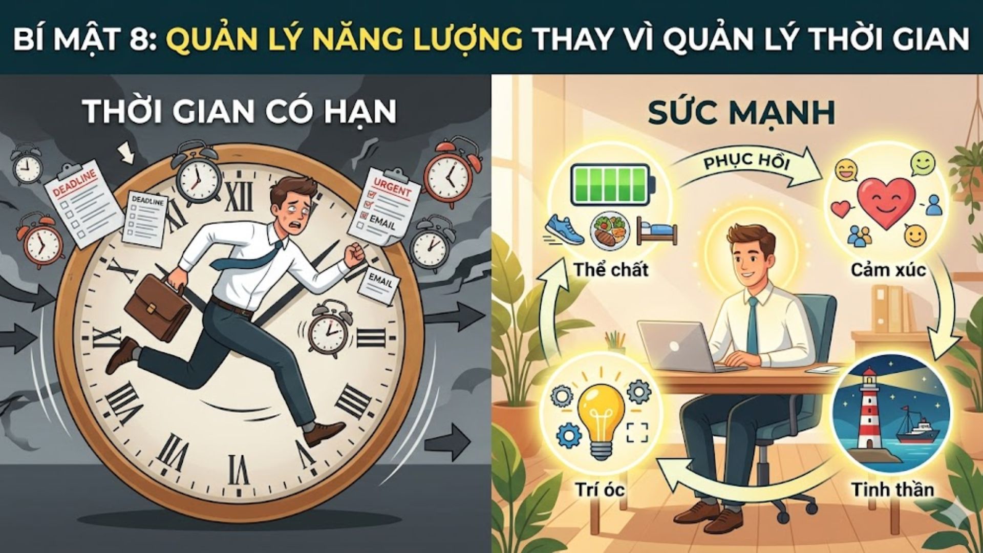 Bí mật 8: Quản lý năng lượng thay vì quản lý thời gian