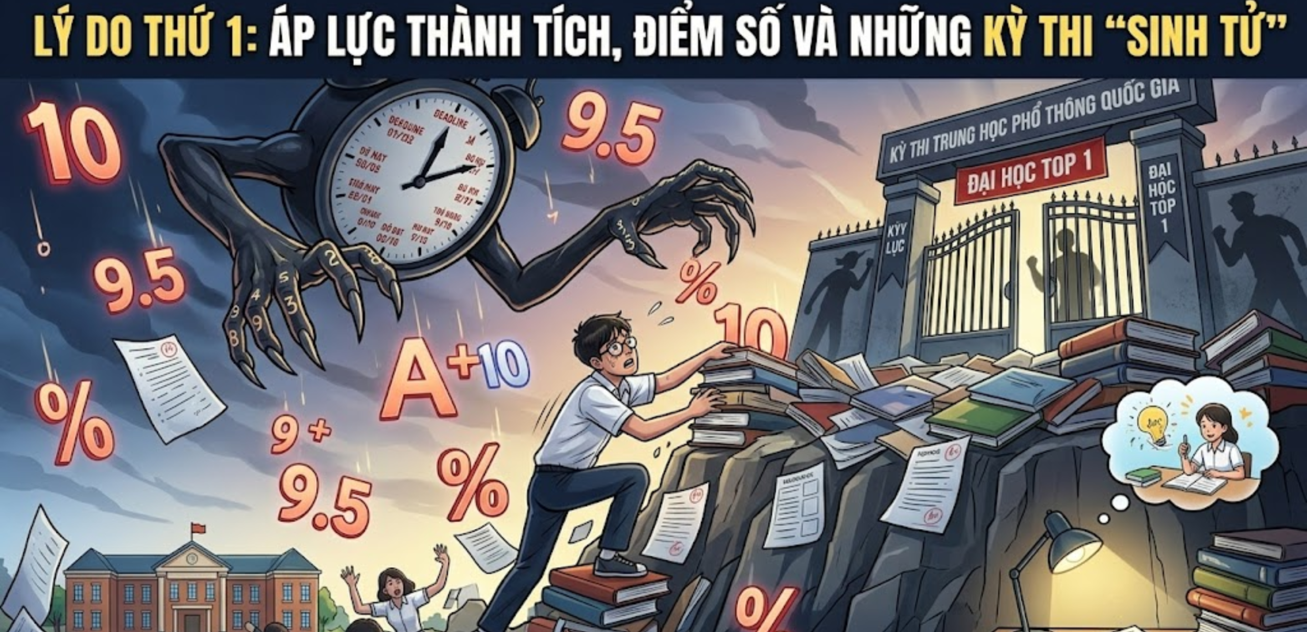 Lý Do Thứ 1: Áp Lực Thành Tích, Điểm Số Và Những Kỳ Thi "Sinh Tử"