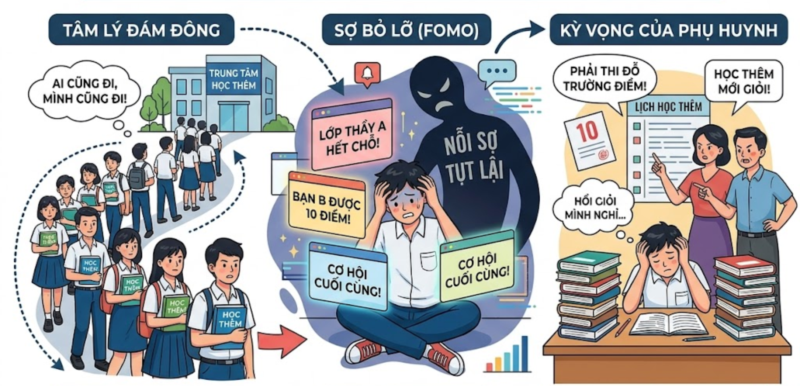 Lý Do Thứ 3: Tâm Lý Đám Đông, Sợ Bỏ Lỡ (FOMO) Và Kỳ Vọng Của Phụ Huynh