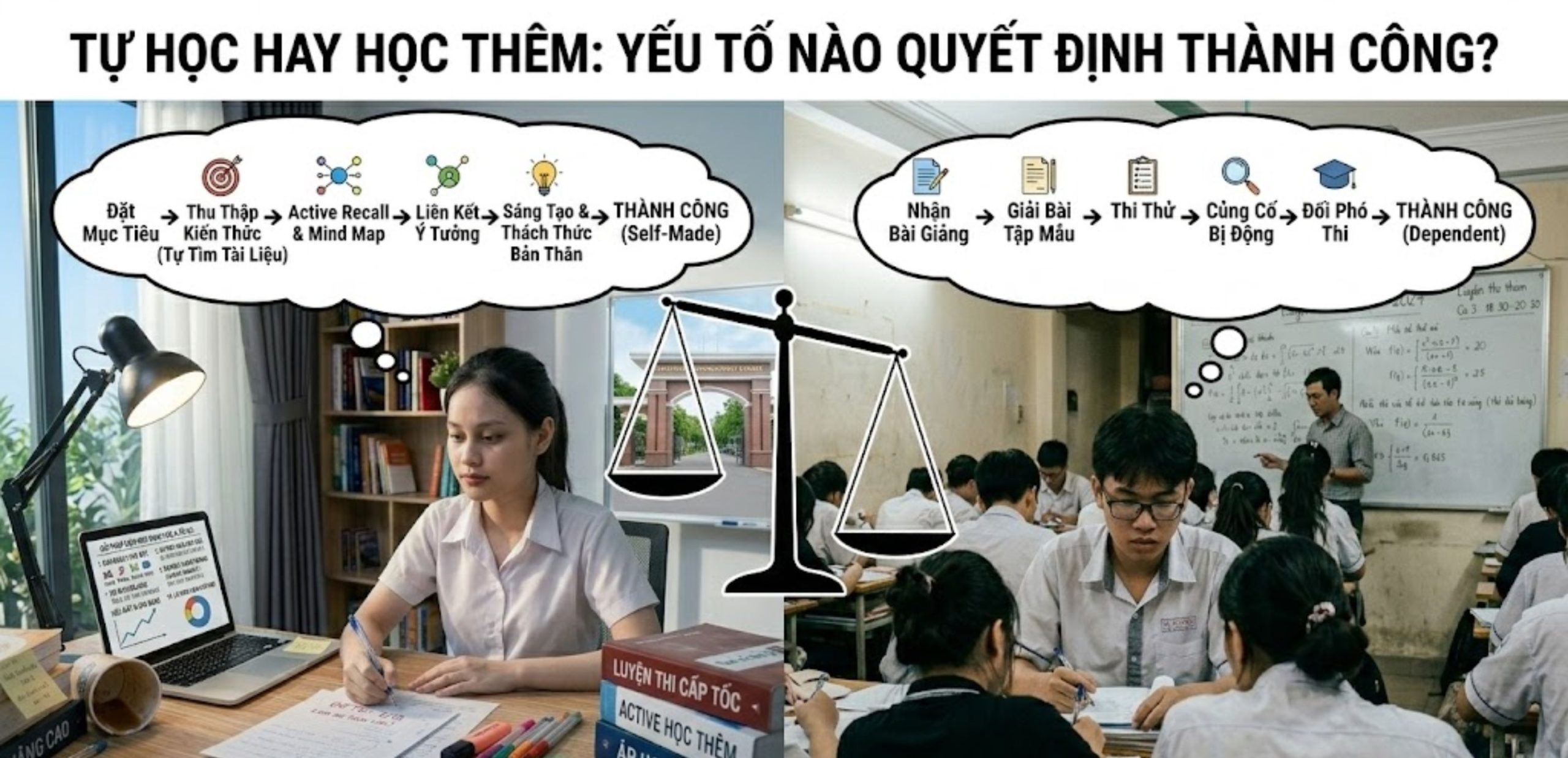 Tự học hay học thêm: Yếu tố nào quyết định thành công?