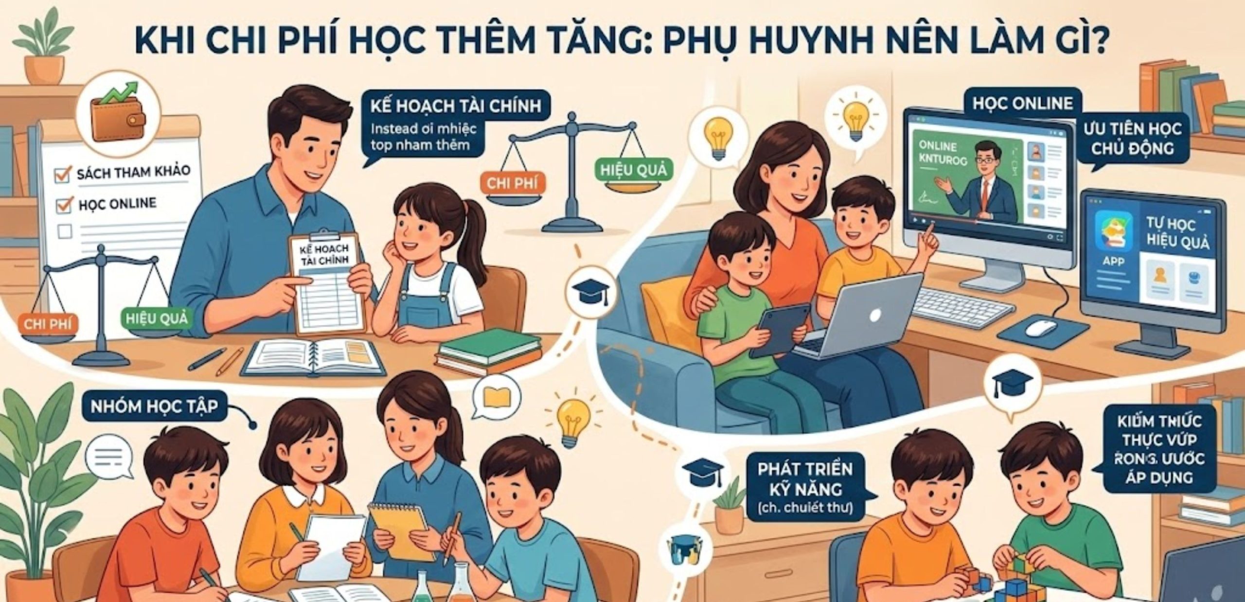 Phụ huynh nên làm gì khi chi phí học thêm tăng cao? 