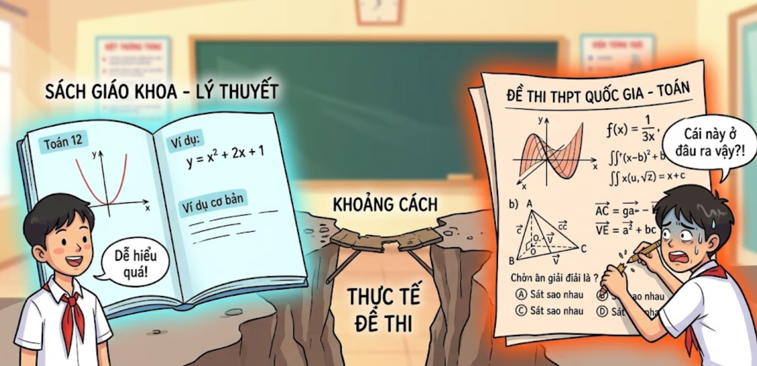 Khoảng Cách Giữa Lý Thuyết Và Đề Thi: "Sách giáo khoa là một chuyện, đề thi là chuyện khác"