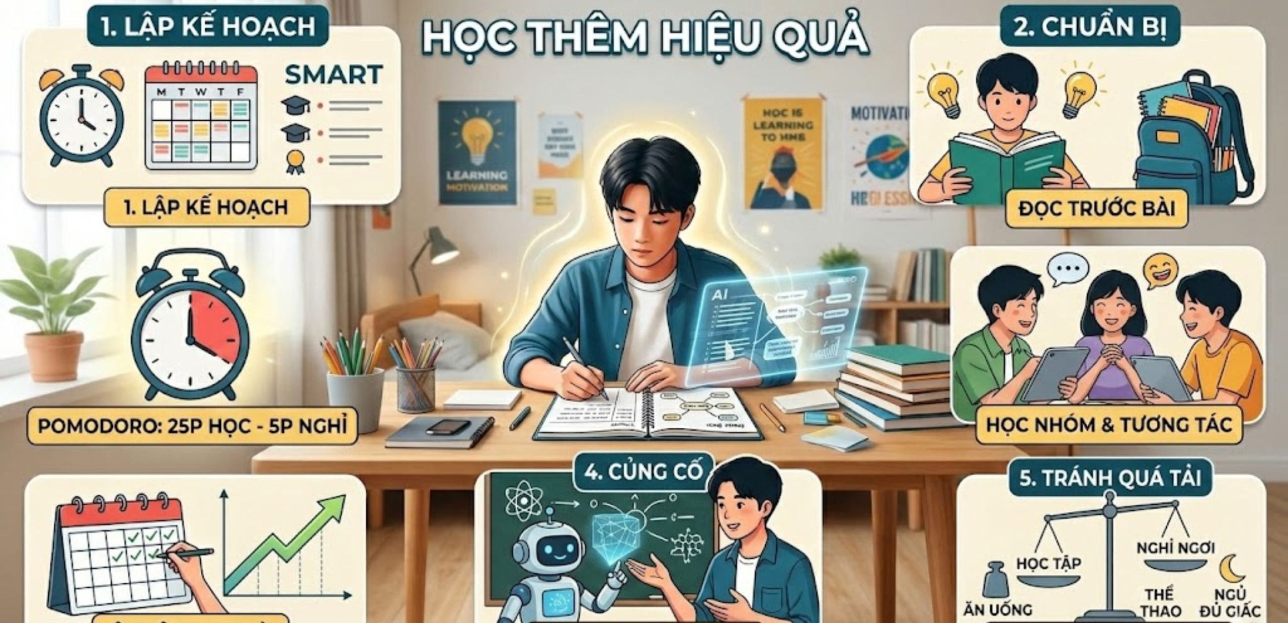 Làm Thế Nào Để Học Thêm Thực Sự Hiệu Quả Và Tránh Quá Tải?