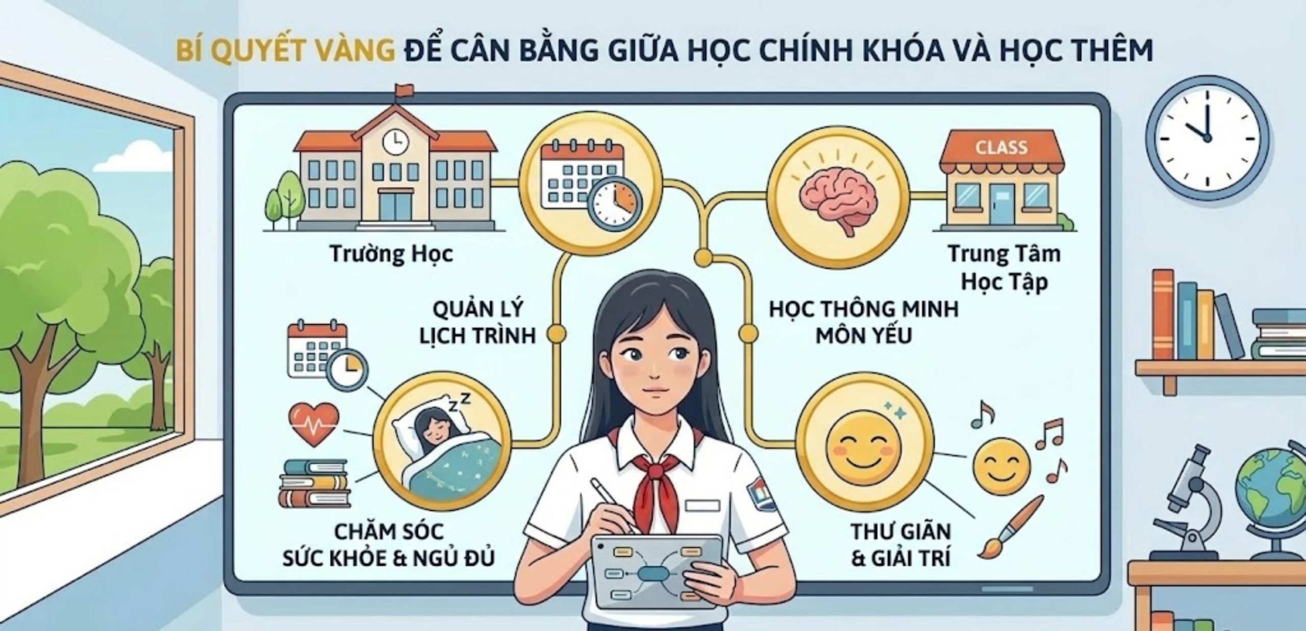 Bí quyết vàng để cân bằng giữa học chính khóa và học thêm