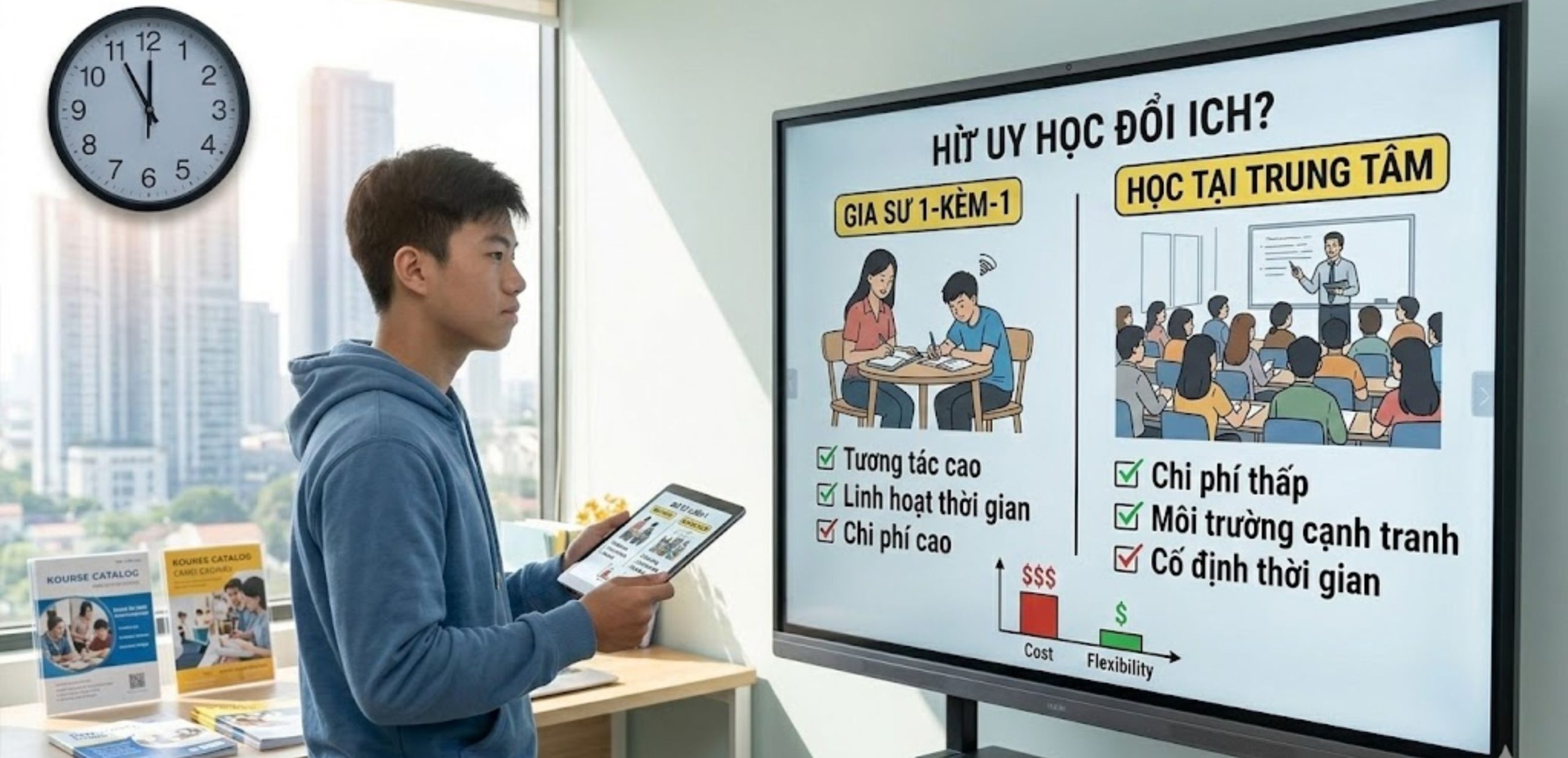 Lựa chọn thay thế: Gia sư 1-kèm-1 vs. Học thêm tại trung tâm