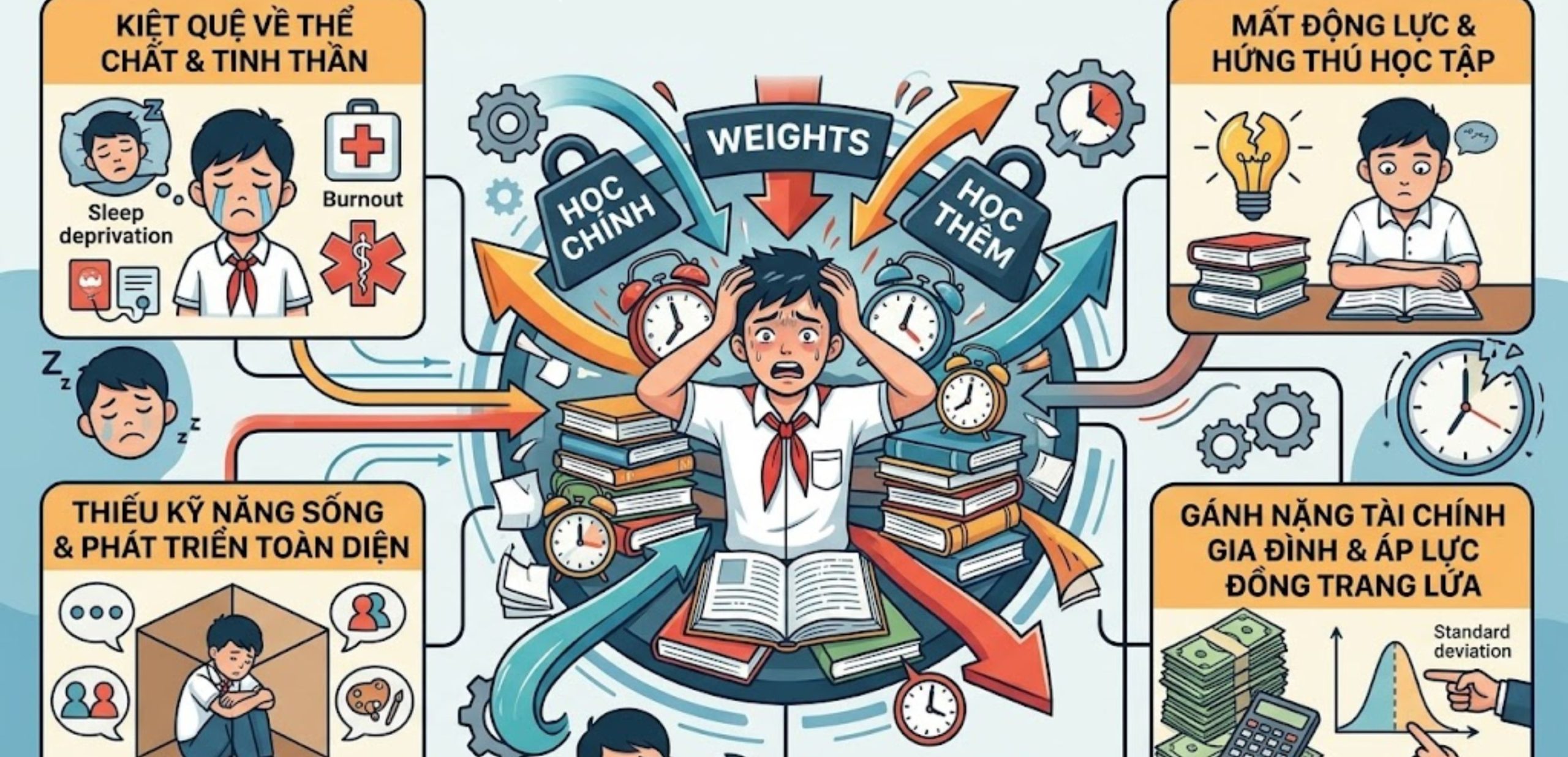 Những Thách Thức Và Rủi Ro Của Việc Học Thêm Quá Mức