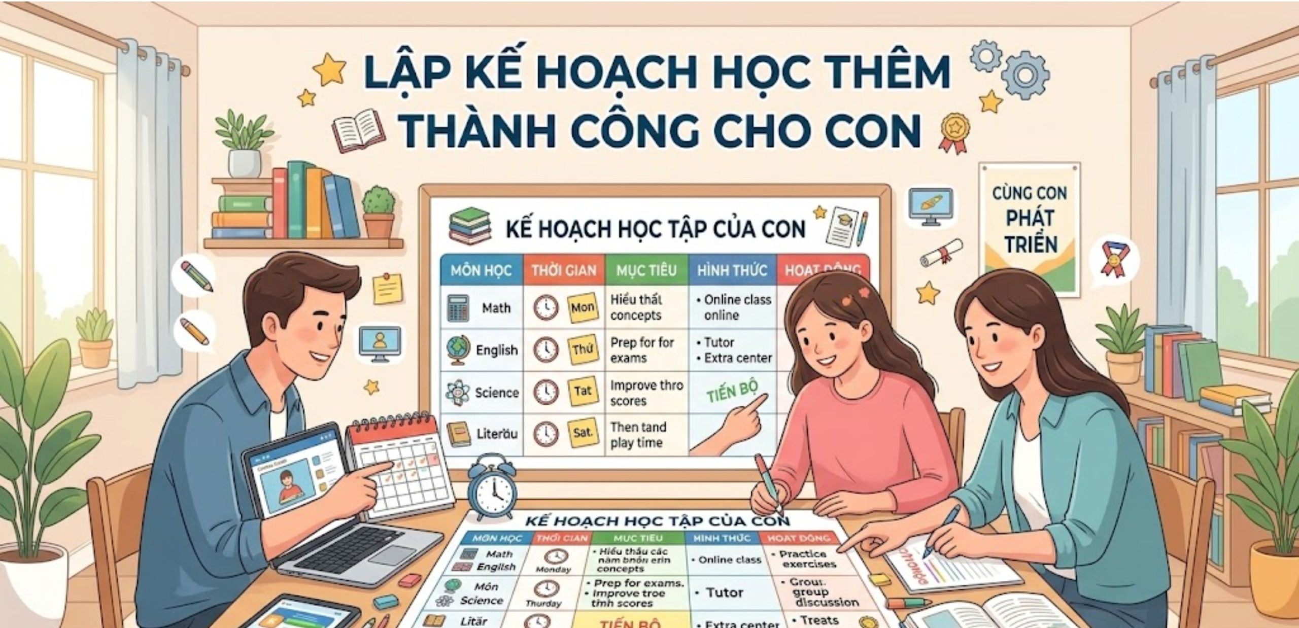 Lập Kế Hoạch Học Thêm Thành Công Cho Con