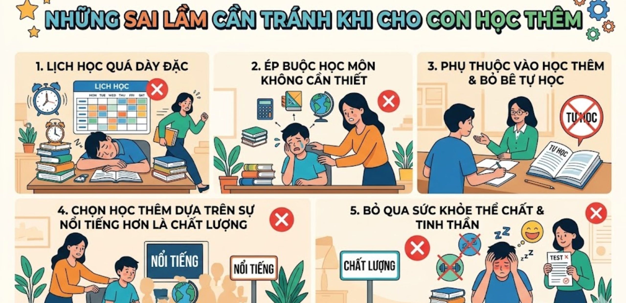 Những Sai Lầm Cần Tránh Khi Cho Con Học Thêm
