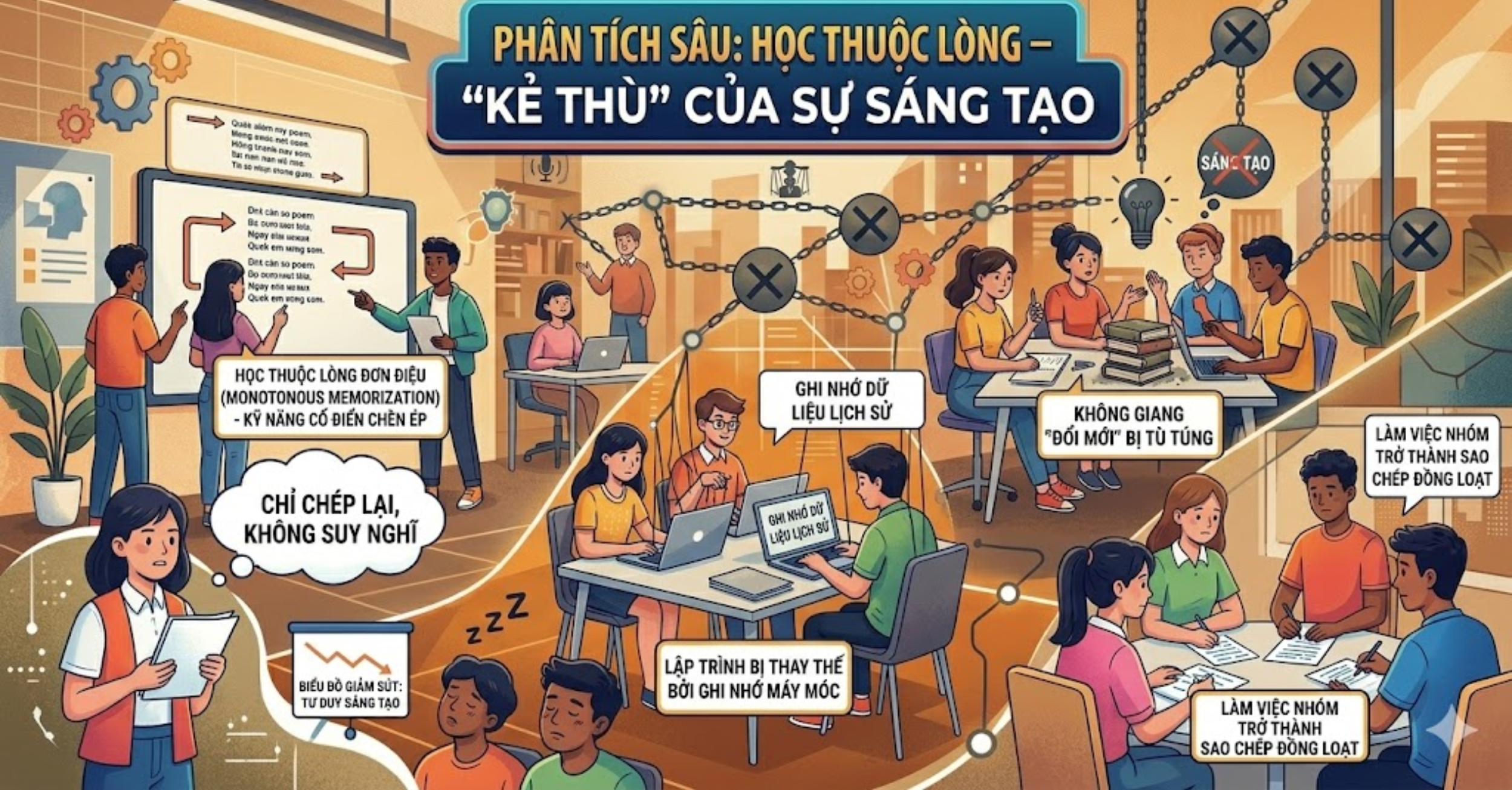 Phân tích sâu: Học thuộc lòng – "Kẻ thù" của sự sáng tạo