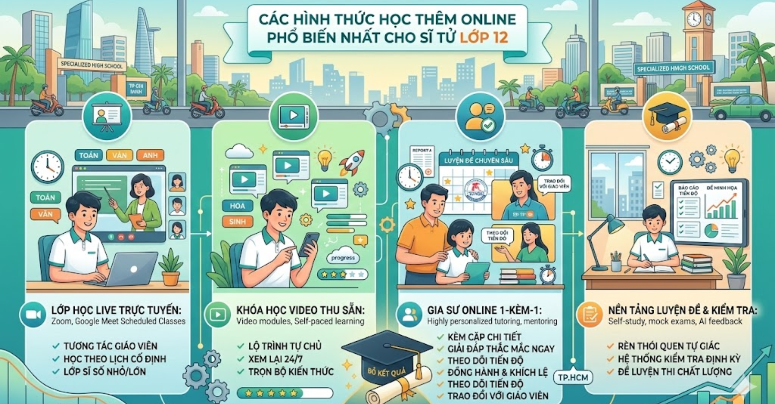 Các Hình Thức Học Thêm Online Phổ Biến Nhất Cho Sĩ Tử Lớp 12